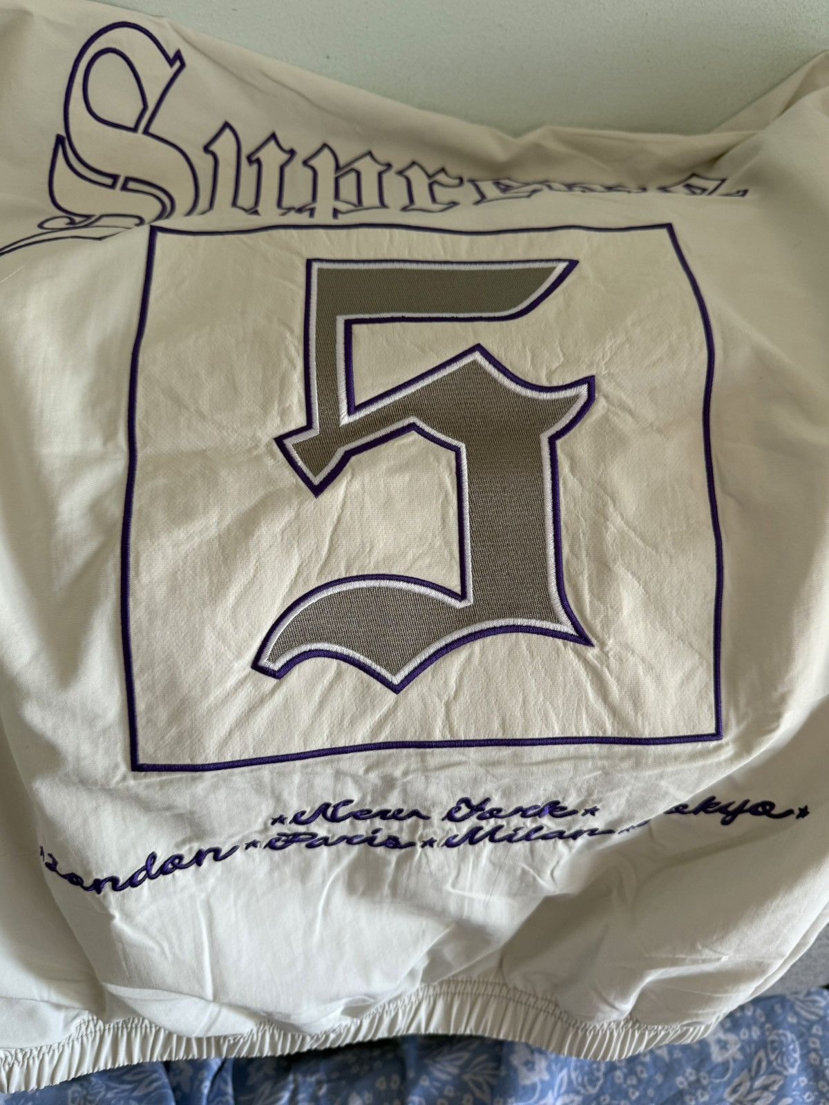 Supreme Old English Track Jacket White