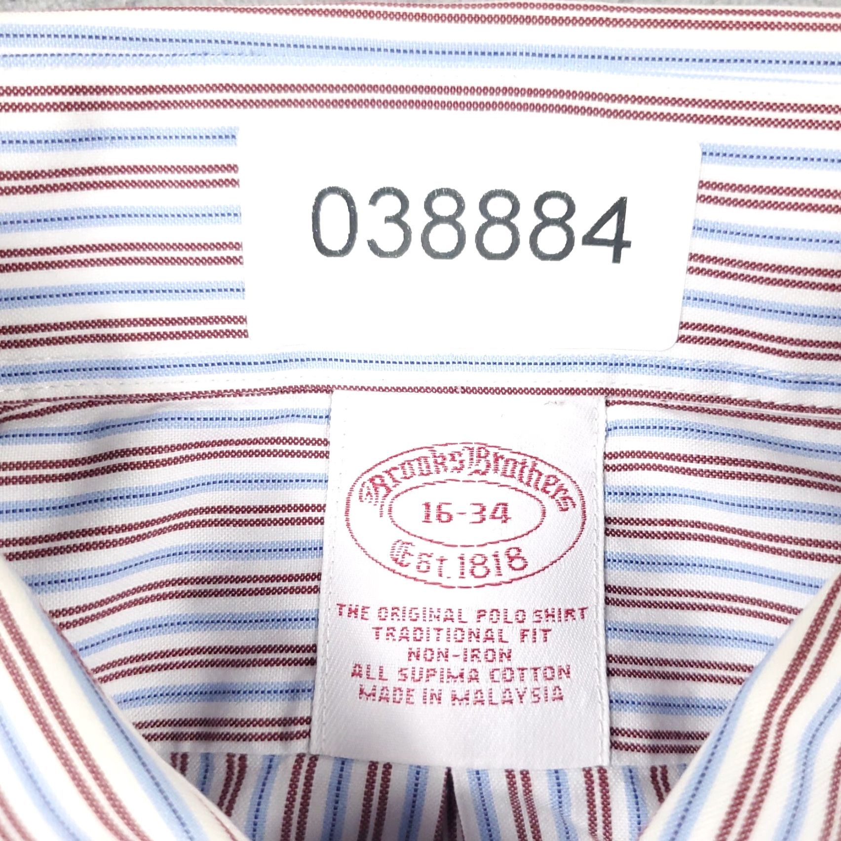 Brooks Brothers Brooks Brothers Dress Shirt Mens 16 Red Striped Long Sleeve Button Classic Regular Fit Size 42R - 6 Thumbnail