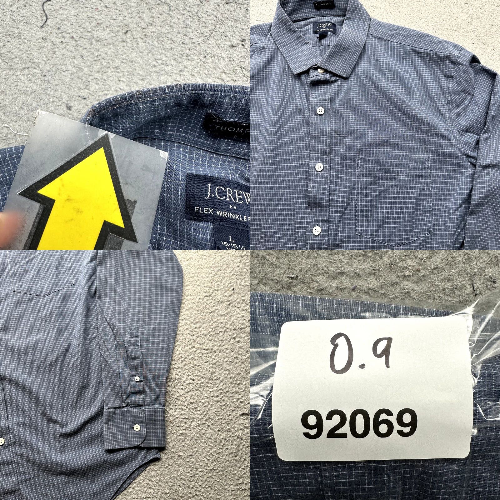 J.Crew J.CREW Thompson Wrinkle Free Grid Long Sleeve Button Up Shirt Mens Large 16-16.5 Blue Gray Size US L / EU 52-54 / 3 - 8 Thumbnail