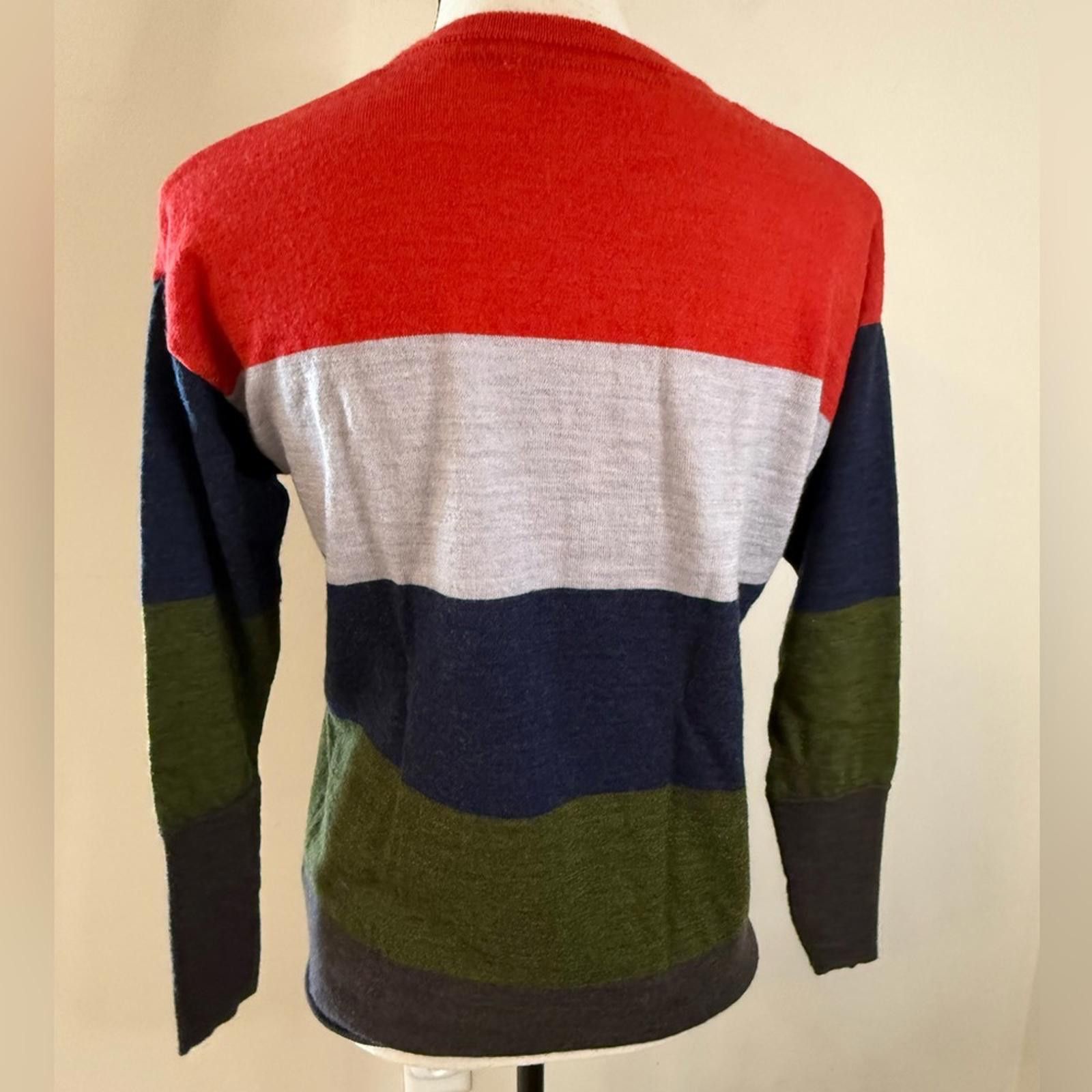 Fila Foil merino wool striped color block crew neck sweater SZ XS Size XS / US 0-2 / IT 36-38 - 4 Thumbnail