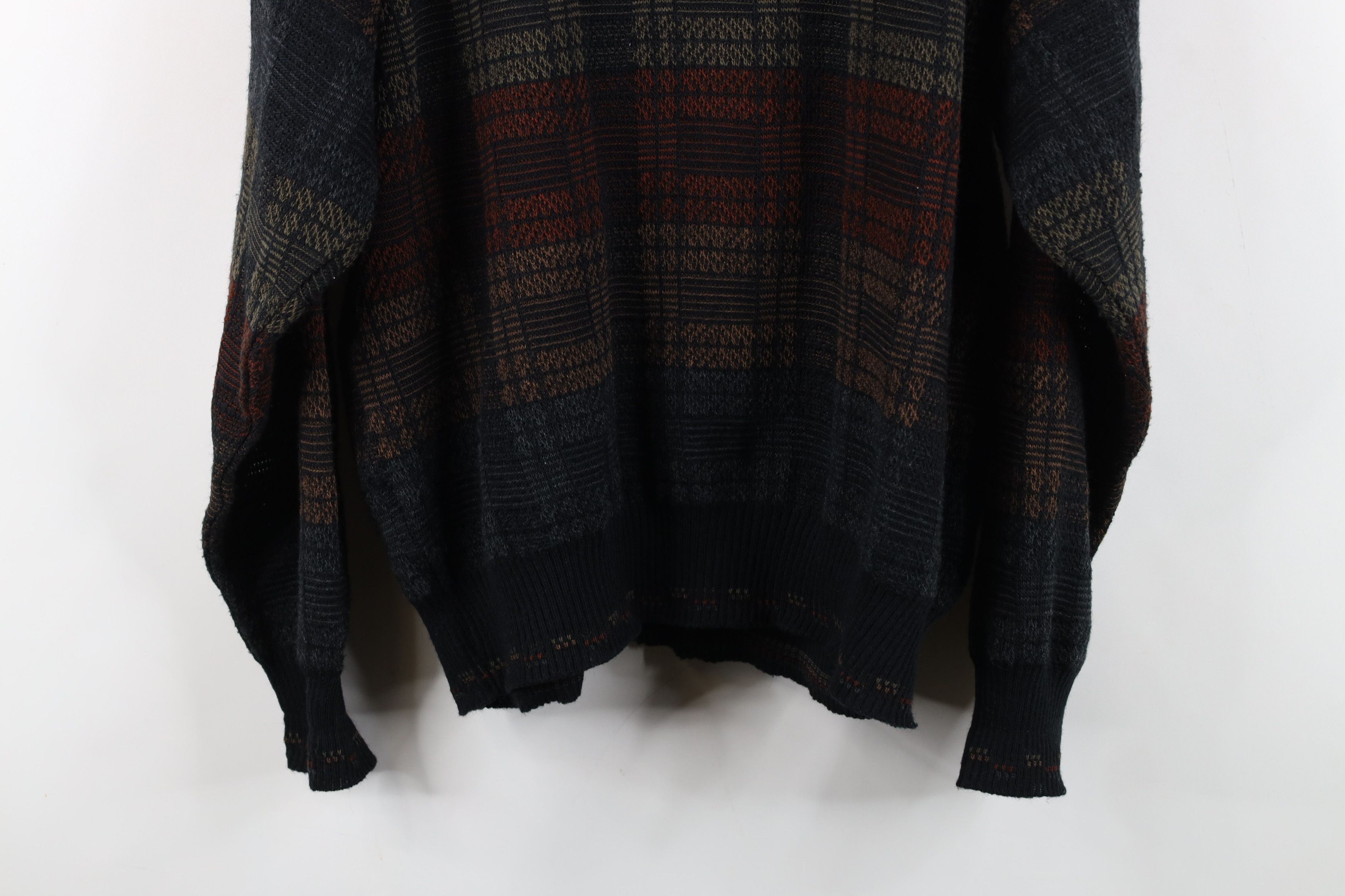 Vintage Vintage 90s Streetwear Wool Blend Cardigan Sweater Plaid Size US L / EU 52-54 / 3 - 12 Thumbnail
