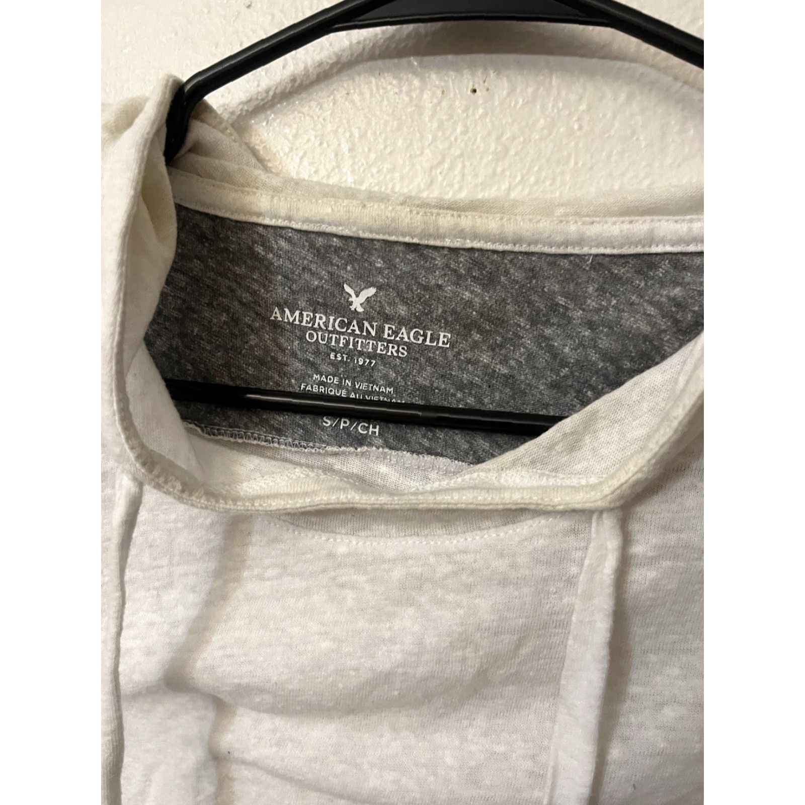 American Eagle Outfitters VINTAGE American Eagle Hoodie T-Shirt Women S White Cotton Blend Long Sleeve Casual Size S / US 4 / IT 40 - 2 Thumbnail