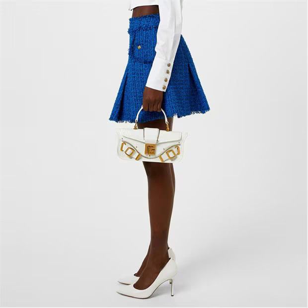 Balmain o1g2r1mq0924 Mini Skirt in Blue Size 31" - 4 Thumbnail