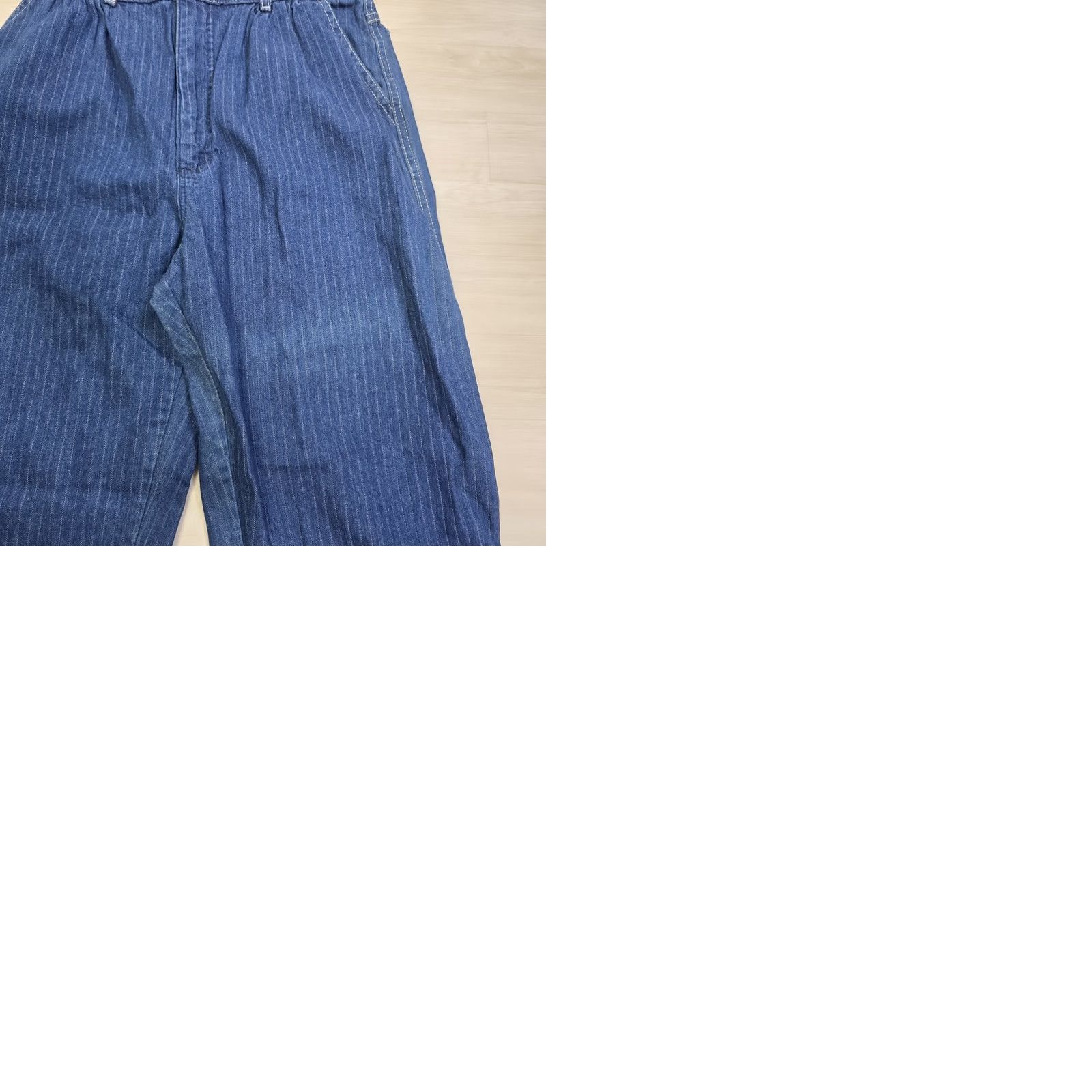 Lee VINTAGE Lee Jeans Blue Pinstripe High Rise Straight Leg Denim 25 x 30 Womens 90s Straight Jeans Size 42" / US 20 - 9 Thumbnail