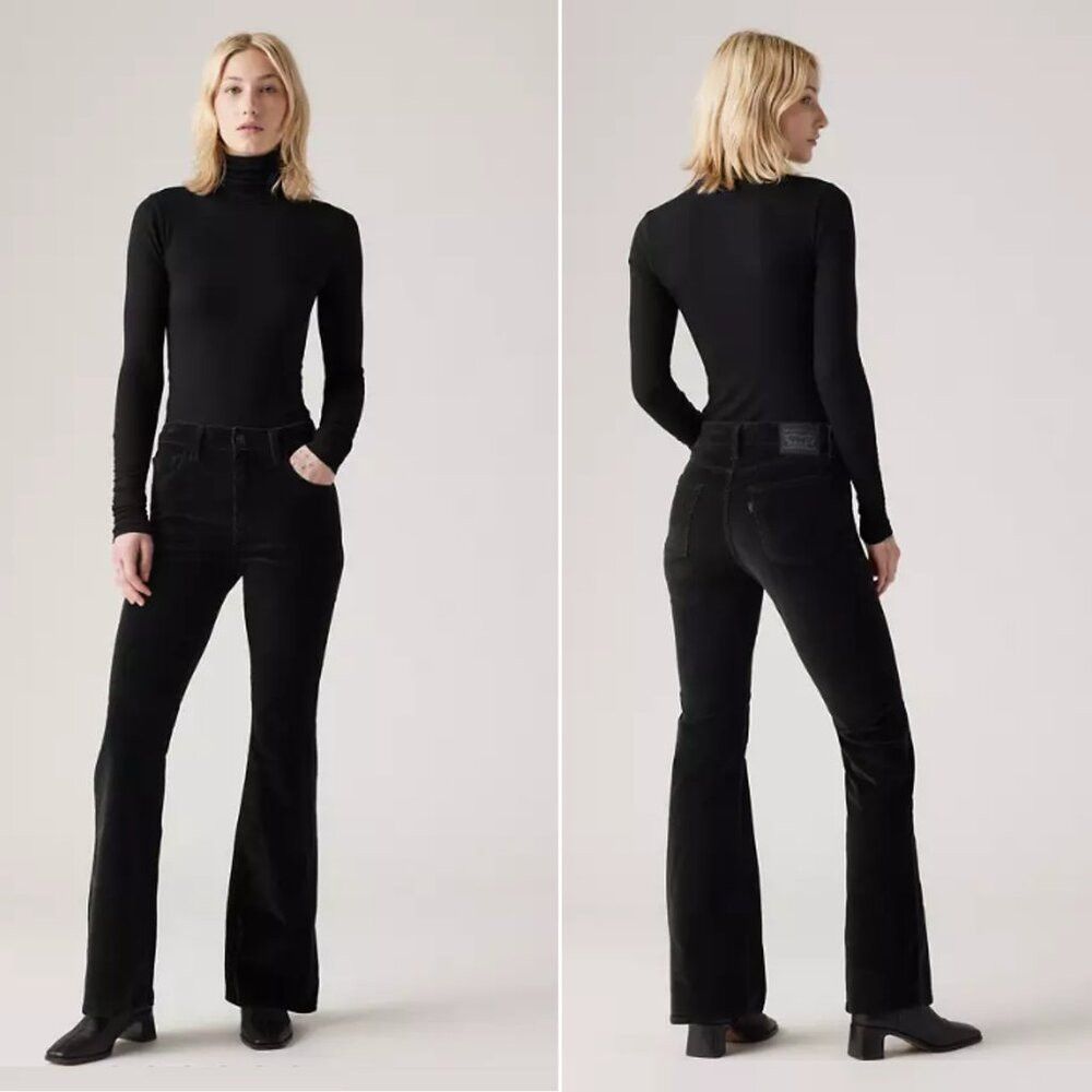 Levi's Levi's 726 High Rise Flare Corduroy Black Jeans Size 32 x 3 Size 32" / US 10 / IT 46 - 1 Thumbnail