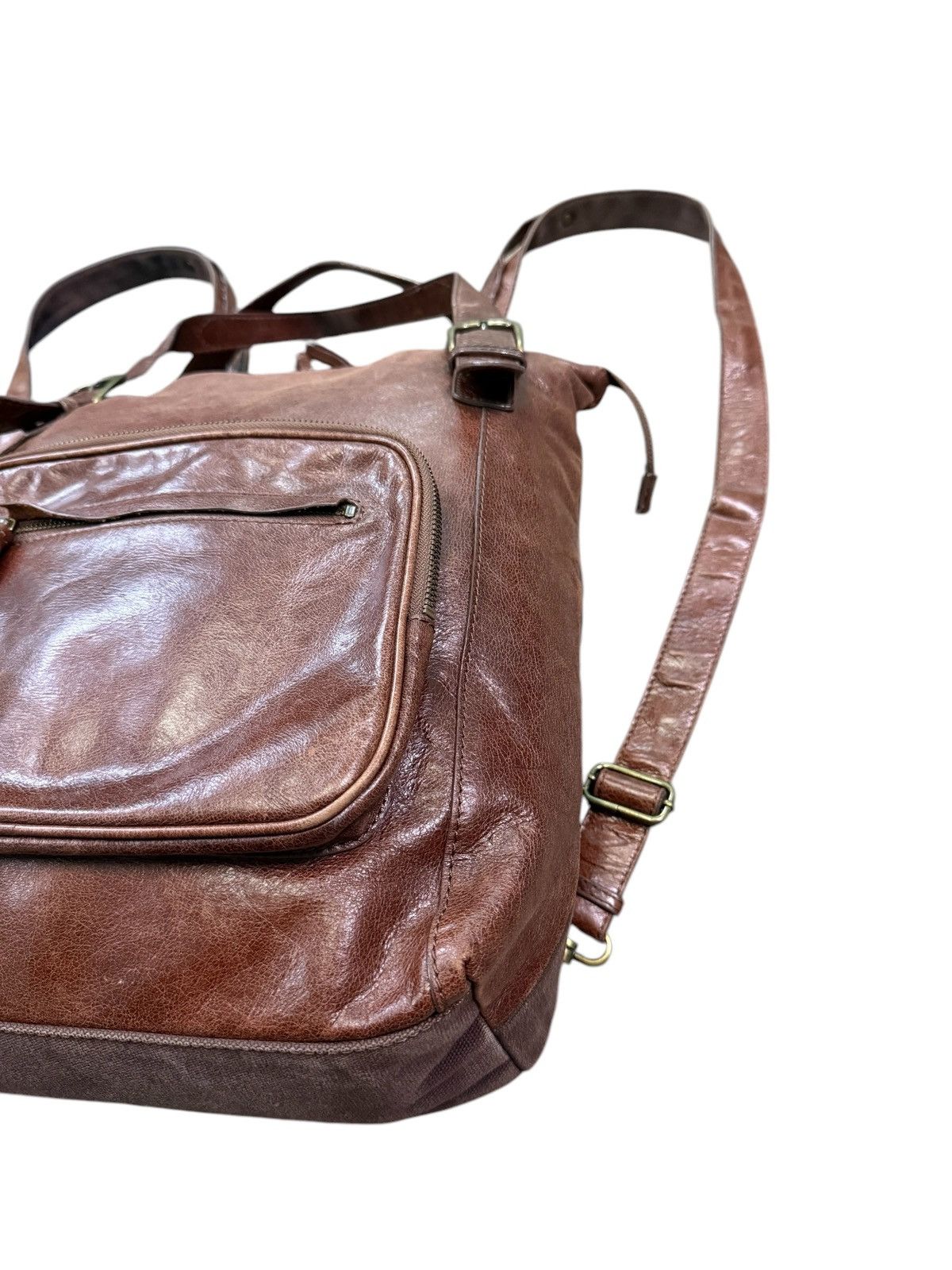 Leather DAKOTA CANVAS LEATHER 2 WAY SHOULDER BACKPACK Size ONE SIZE - 5 Thumbnail