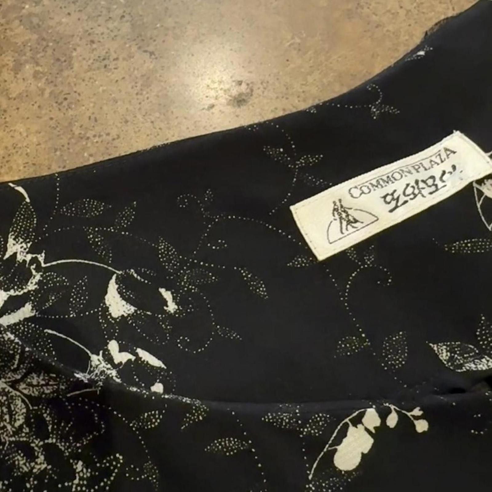 Designer Sheer Black Floral Button Down Dress Size S / US 4 / IT 40 - 3 Thumbnail