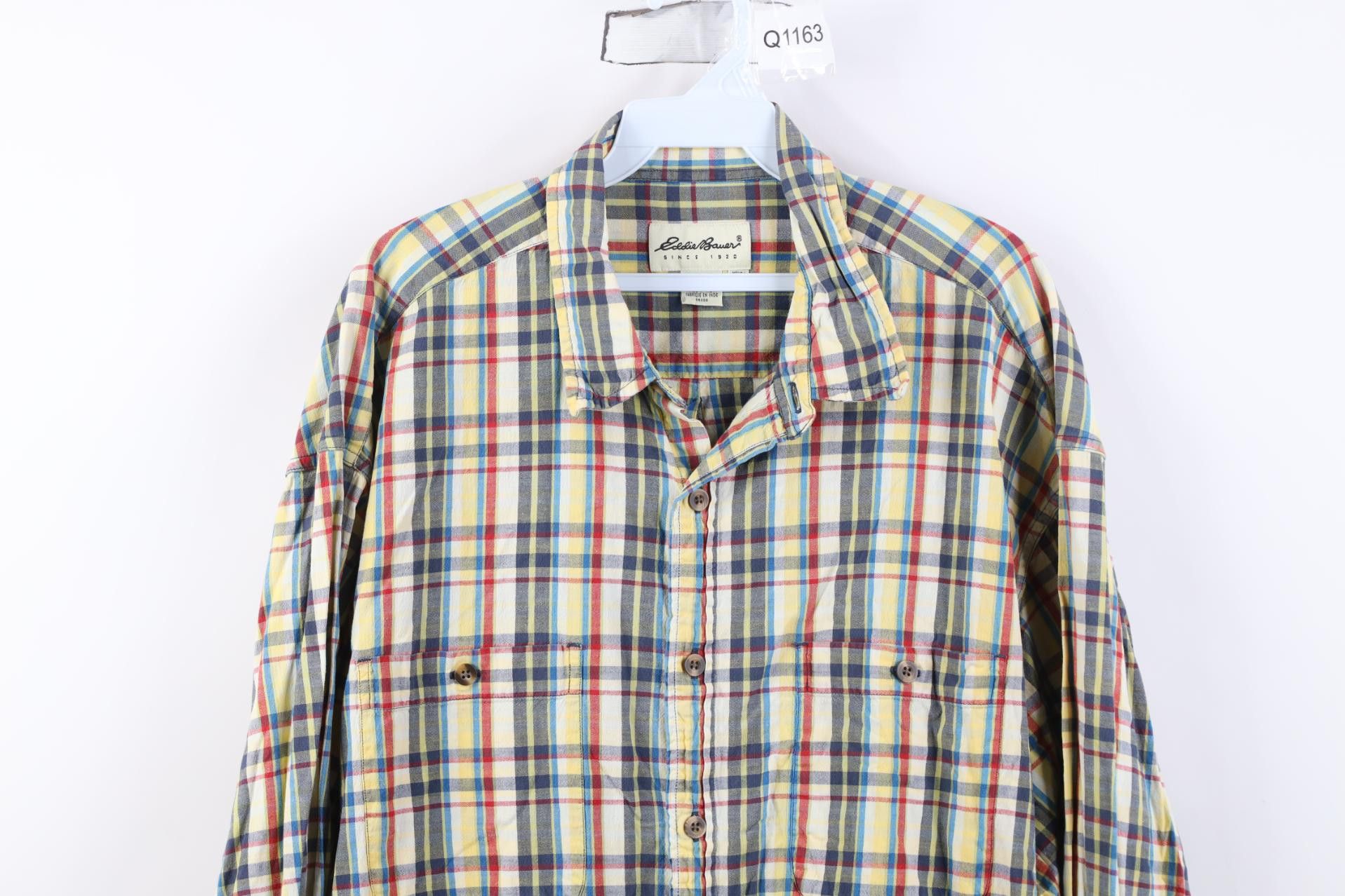 Eddie Bauer Vintage 90s Eddie Bauer Madras Flannel Collared Button Shirt Size US XXL / EU 58 / 5 - 2 Thumbnail