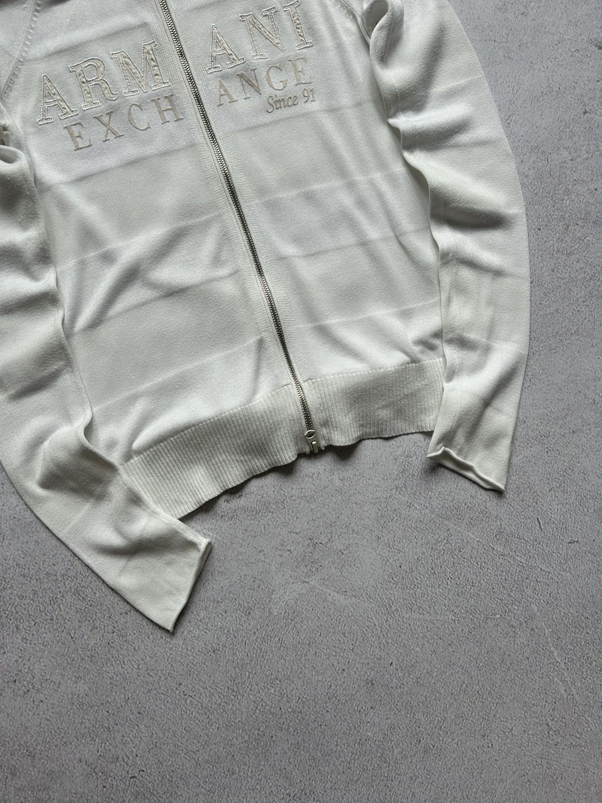 Armani × Vintage Armani Exchange women's Avant-garde zip hooded sweater Size M / US 6-8 / IT 42-44 - 3 Thumbnail