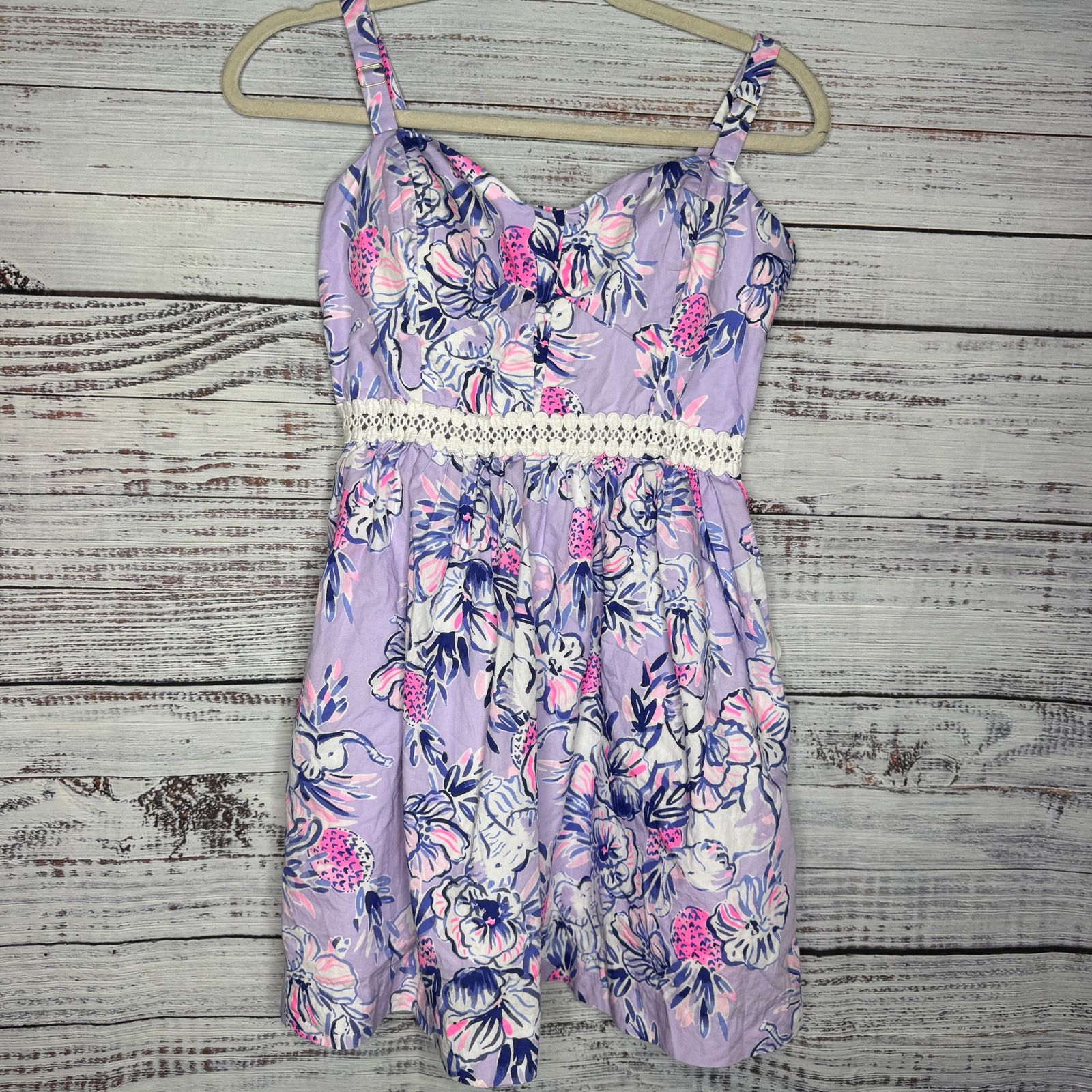 Lilly Pulitzer Lilly Pulitzer Devyn Dress Purple Floral With Pockets Size 6 Size M / US 6-8 / IT 42-44 - 2 Thumbnail