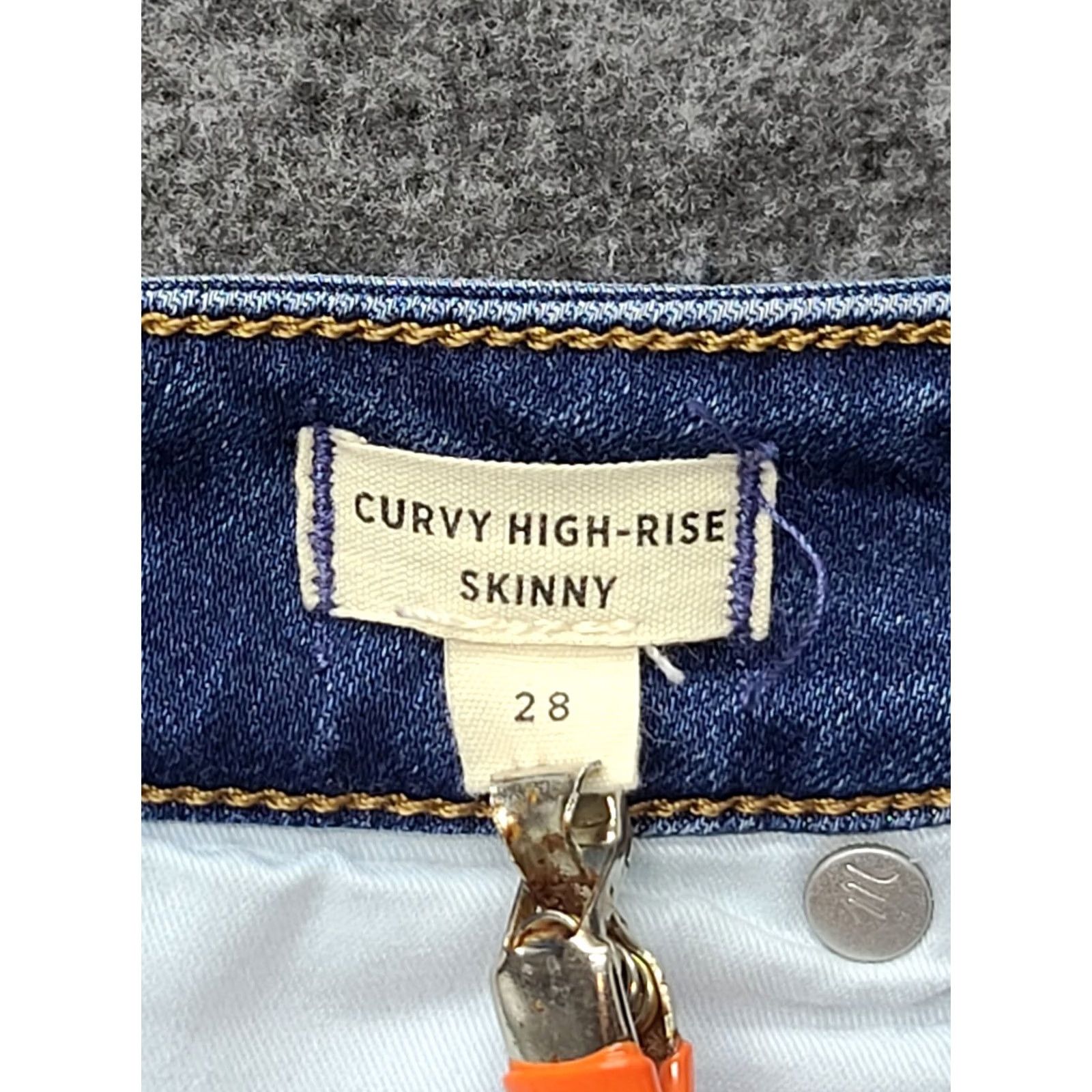 Madewell Madewell Jeans Womens 28x28 Skinny Fit Tapered Leg High Rise Stretch Blue Denim 5-Pocket Regular Size 28 Womens Legging Style City Preppy Size 28" / US 6 / IT 42 - 3 Thumbnail