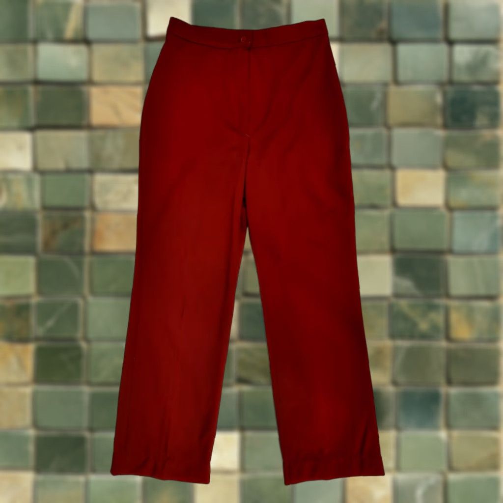 JCPenney VINTAGE JC Penny Salmon Rust Orange Flare Pants Size 6 28x28 High Rise 1970s Mens Womens Girls Boys? Size 28" / US 6 / IT 42 - 1 Thumbnail