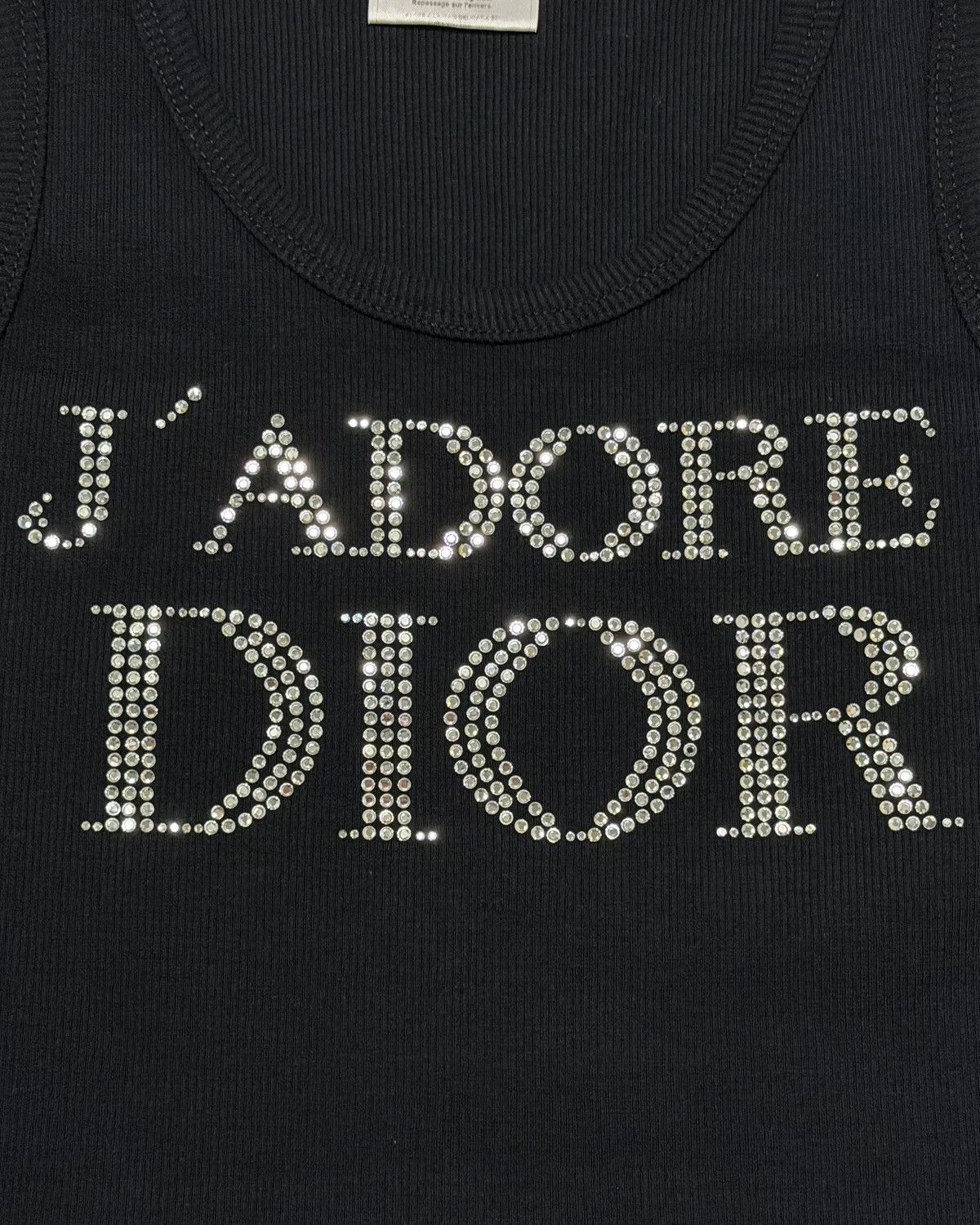 Dior CHRISTIAN DIOR F/W 2003 "J'ADORE DIOR" Rhinestone Tank Top Size M / US 6-8 / IT 42-44 - 3 Thumbnail