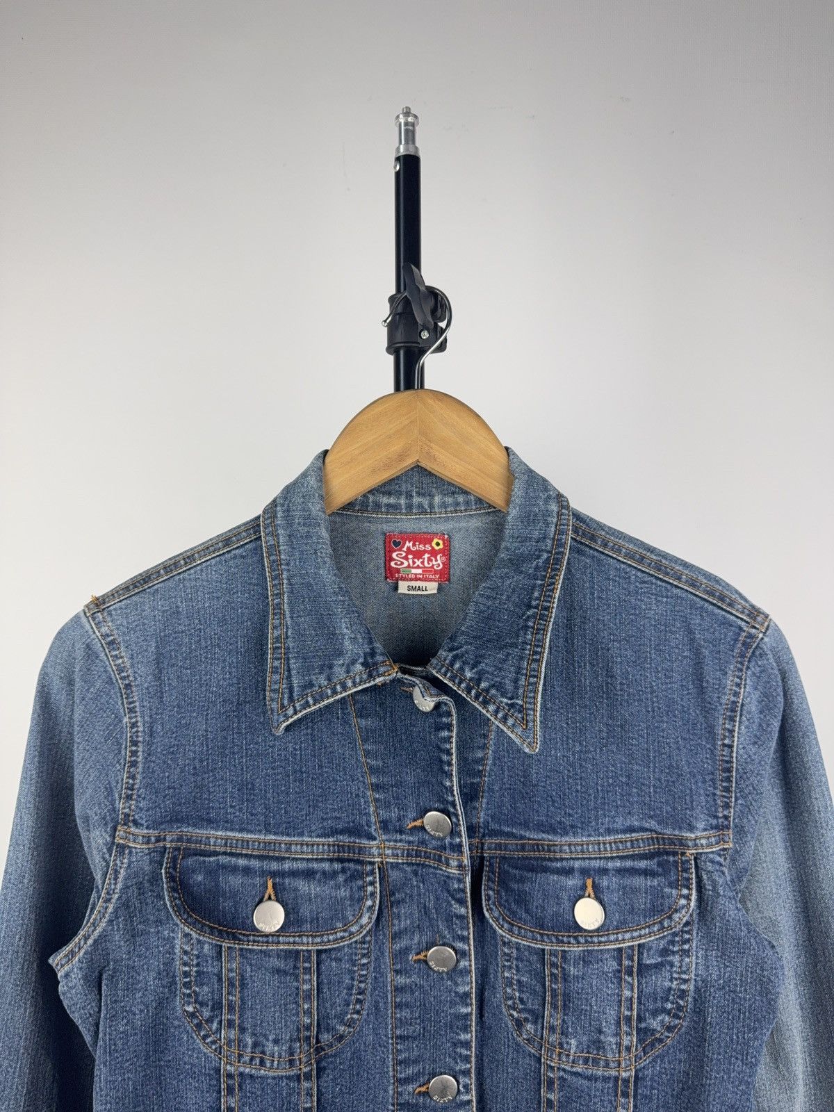 Rare Vintage Y2K Miss Sixty Faded Denim Jacket Retro 90s