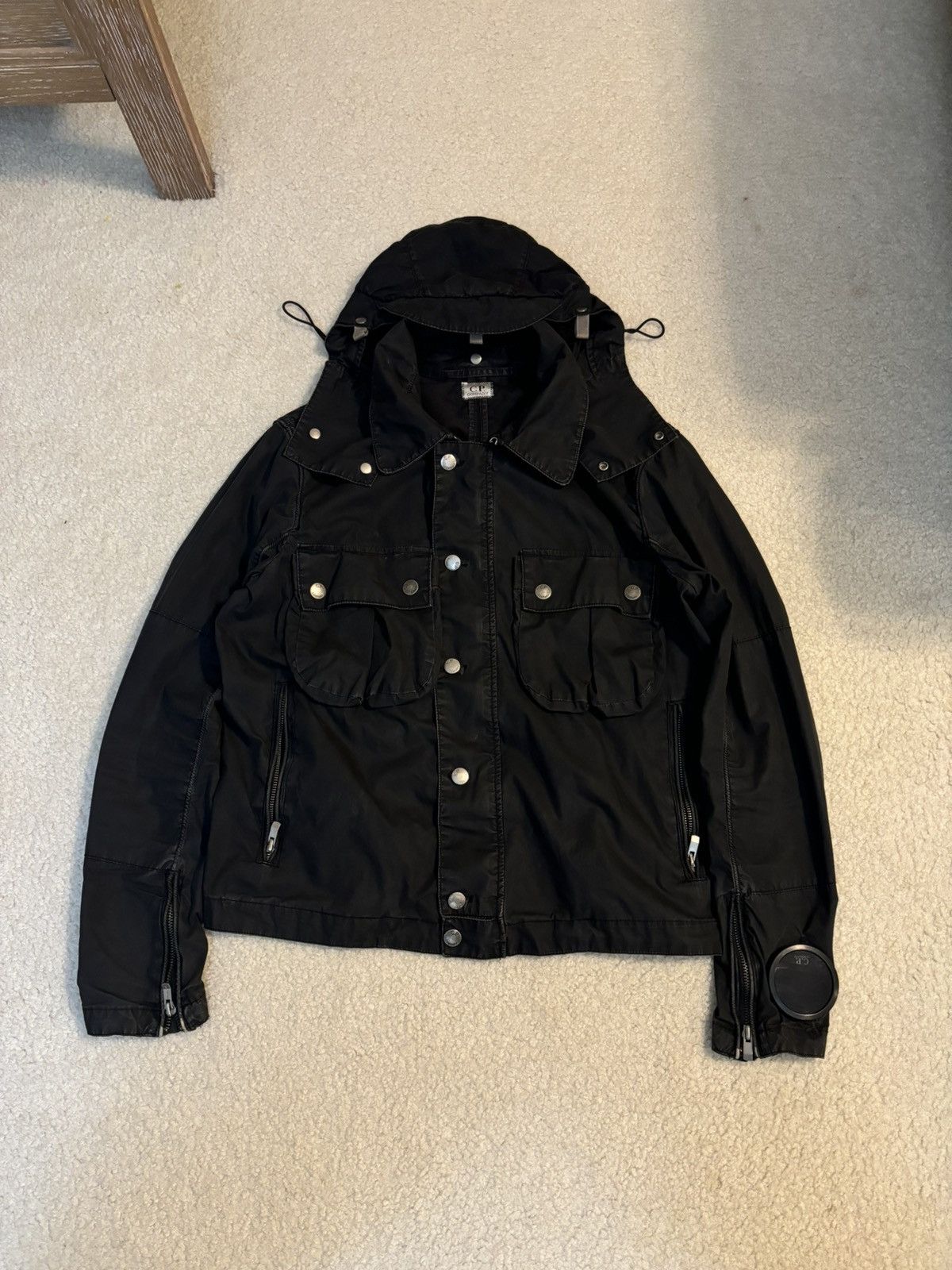 C.P. Company CP Company Baruffaldi Hooded Goggle Jacket Black Grey Size US S / EU 44-46 / 1 - 1 Thumbnail