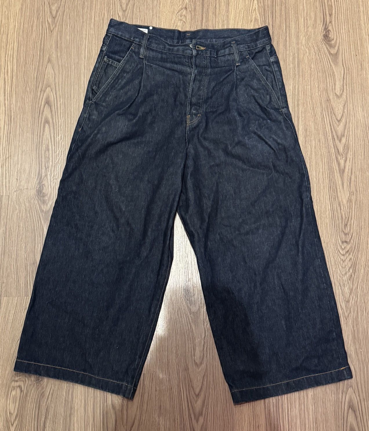Dries Van Noten Dries Van Noten Pleated Wide Leg Denim Size US 33 - 1 Thumbnail