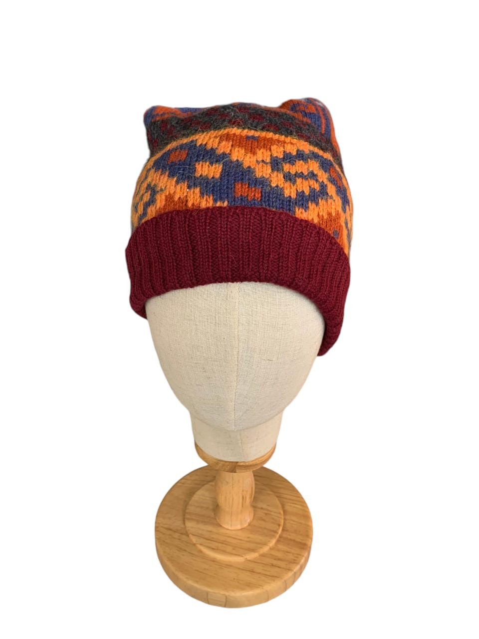 Japanese Brand HIPPIES STYLE 🌈 Multicolour knit Beanie Hat Size ONE SIZE - 4 Thumbnail