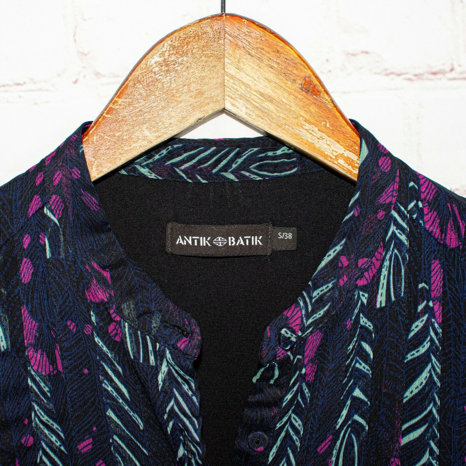 Antik Batik ANTIK BATIK Flint Mini Dress Silk Blue Black Print Sz Small Size S / US 4 / IT 40 - 3 Thumbnail