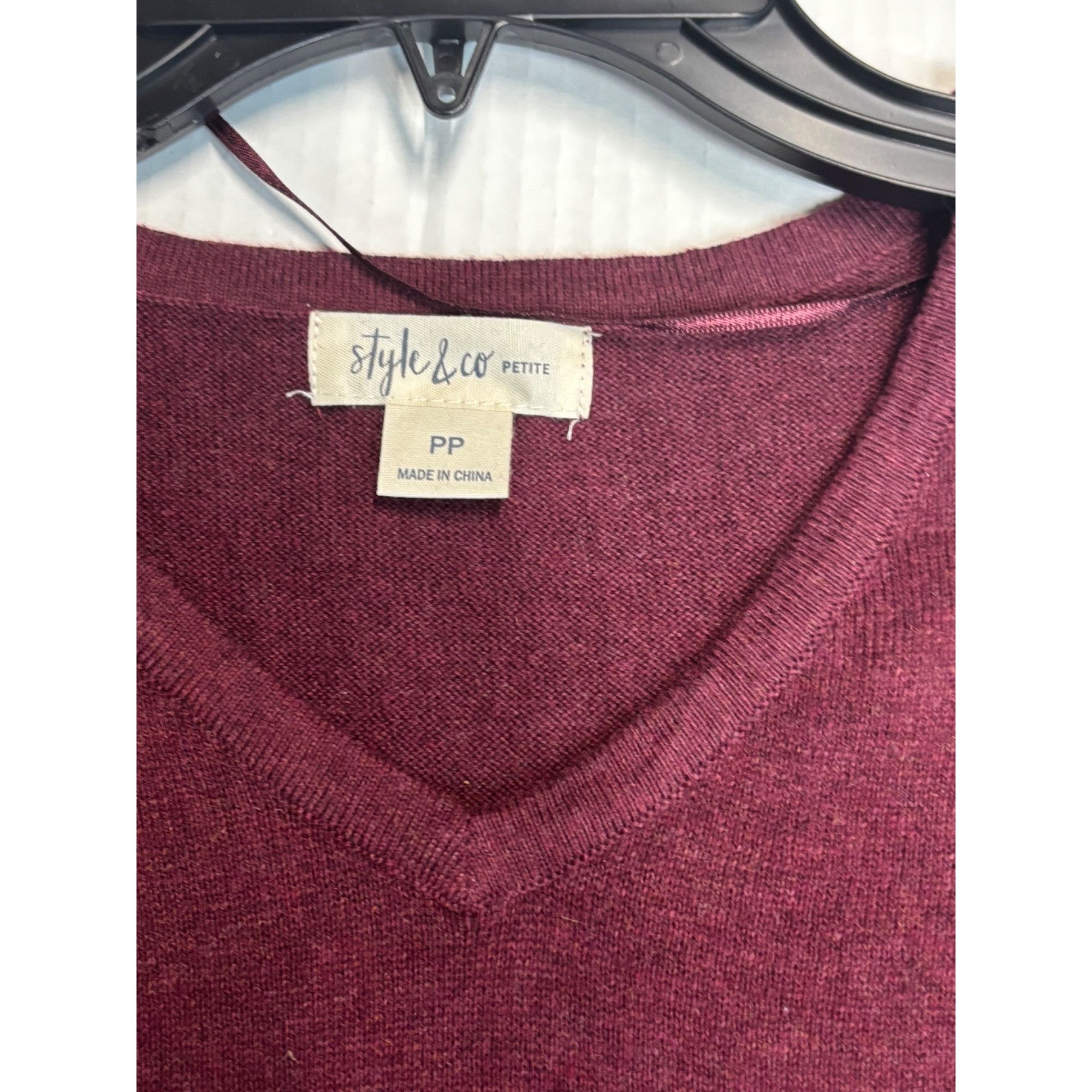 Other Style & Co Petite Pleated Ruffle-Sleeve Sweater, Medium Pur Size ONE SIZE - 6 Thumbnail