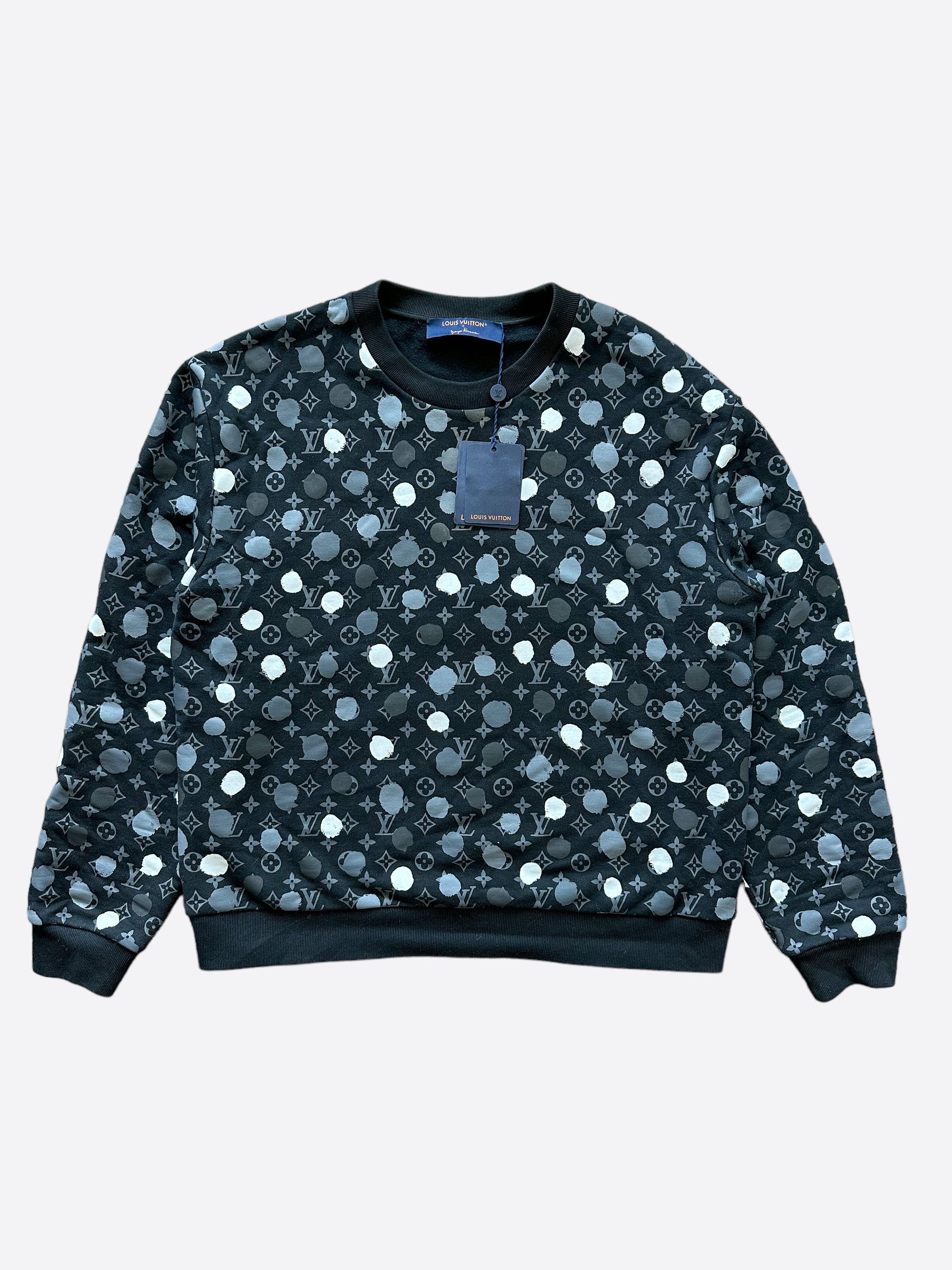 image of Louis Vuitton Yayoi Kusama Polka Dot Monogram Sweater in Navy, Men's (Size Large)