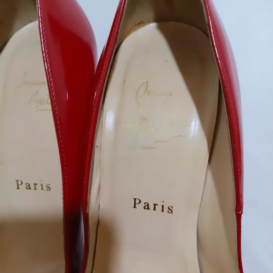 Christian Louboutin Christian Louboutin Fifi 100mm Red Patent Leather Heels Size US 8.5 / IT 38.5 - 5 Thumbnail