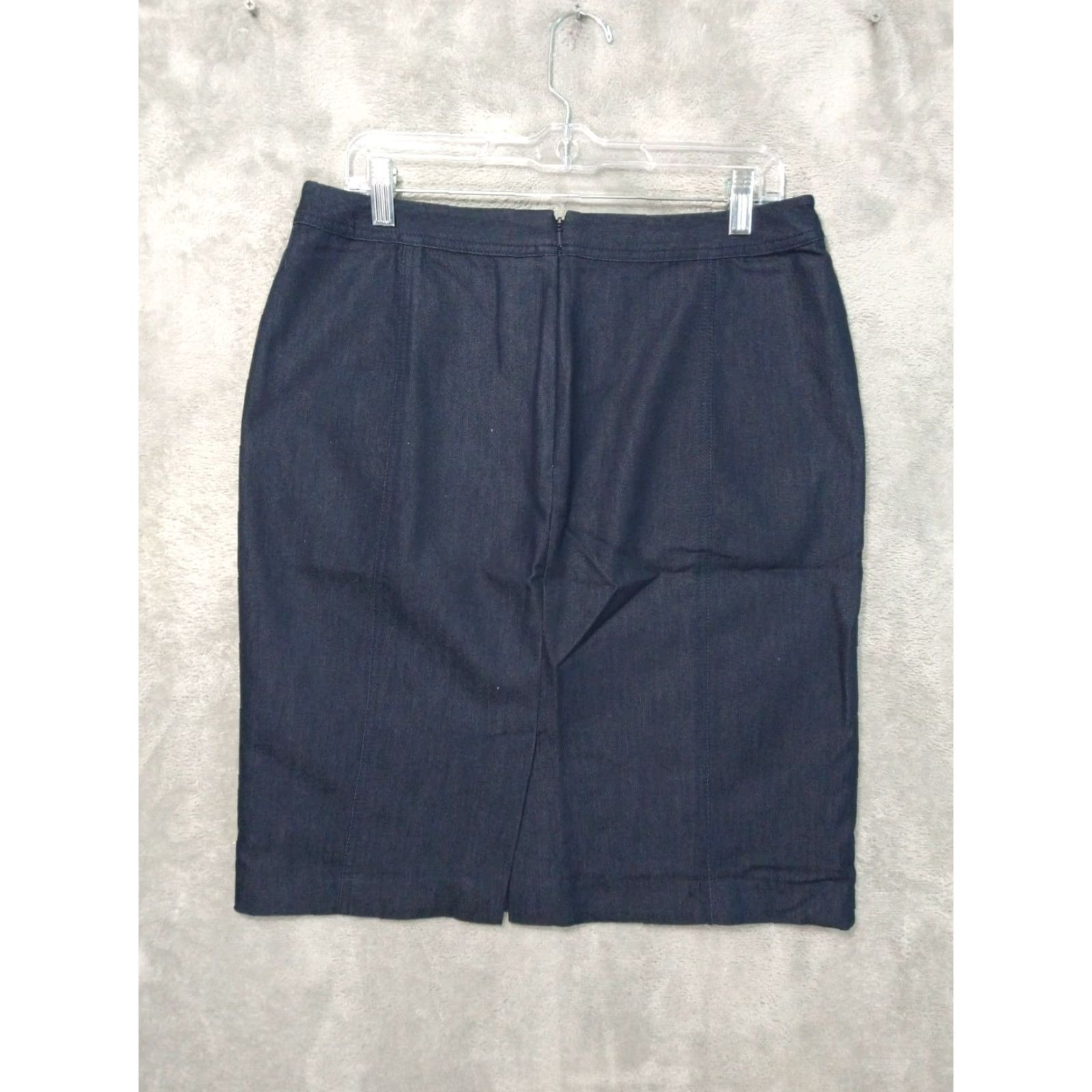 Talbots Talbots Skirt Womens 10 Blue Denim Midi Pencil Stretch Dark Wash Denim Skirt Womens 10 Blue Size 32" / US 10 / IT 46 - 2 Thumbnail