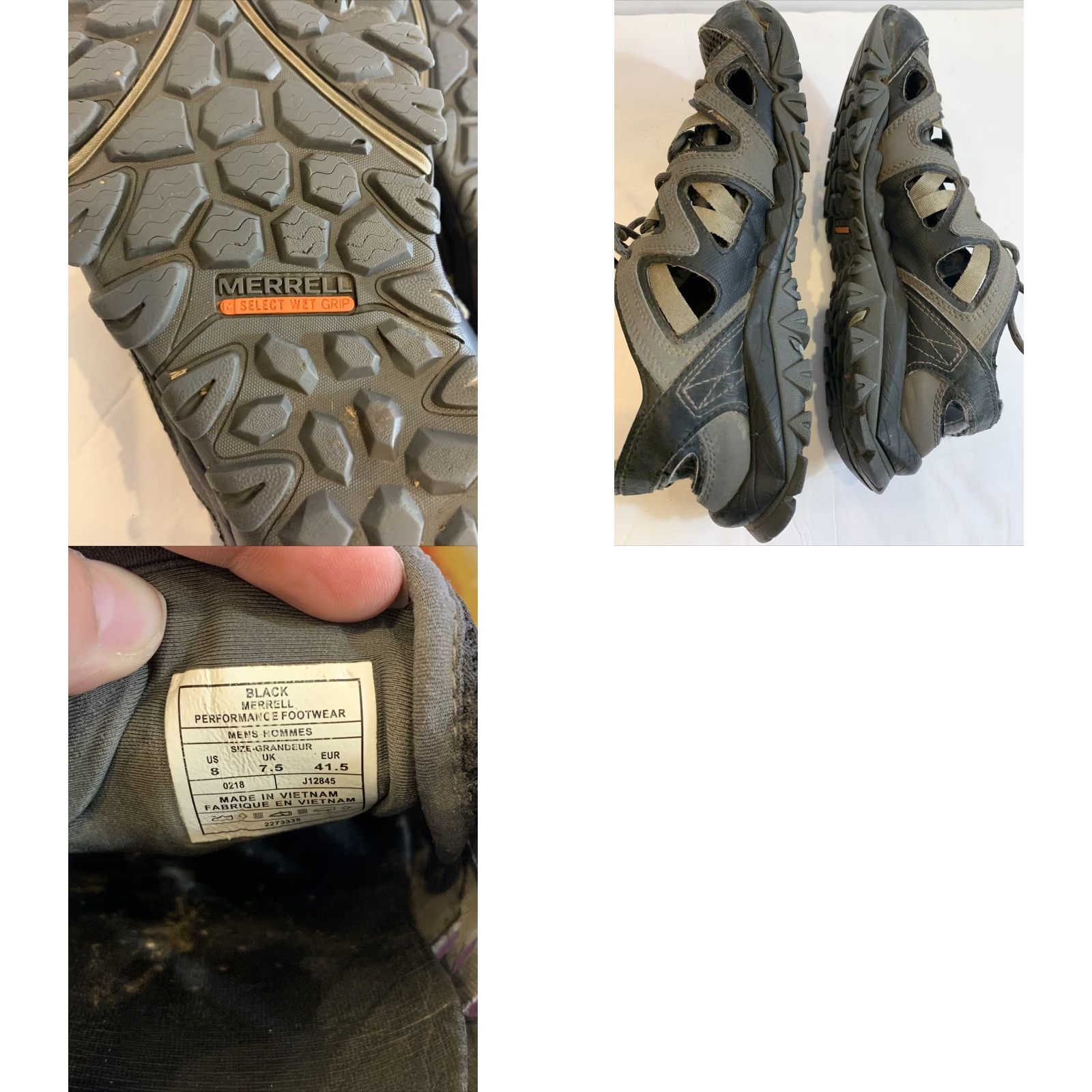 Merrell Merrell Tetrex Crest Wrap Low Top Hiking Sandals Mens 8 Black Sneaker Athletic Water Sports N/A Size US 9 / EU 42 - 9 Thumbnail