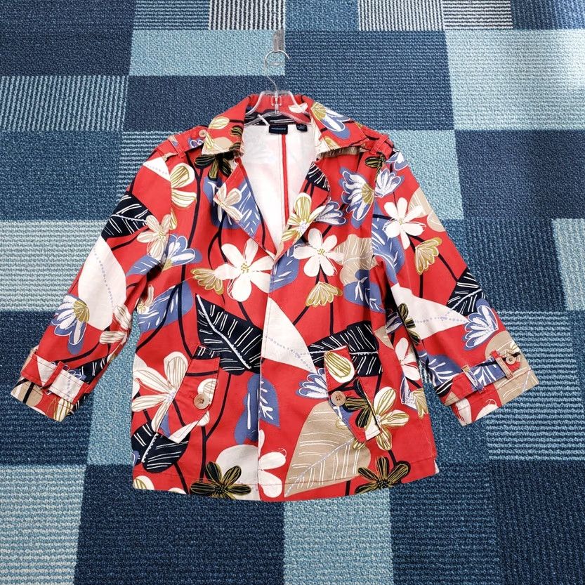 Vintage Westbound Jacket Womens L Large Red Basic Floral 3/4 Sleeves Cotton Blend Size L / US 10 / IT 46 - 1 Thumbnail