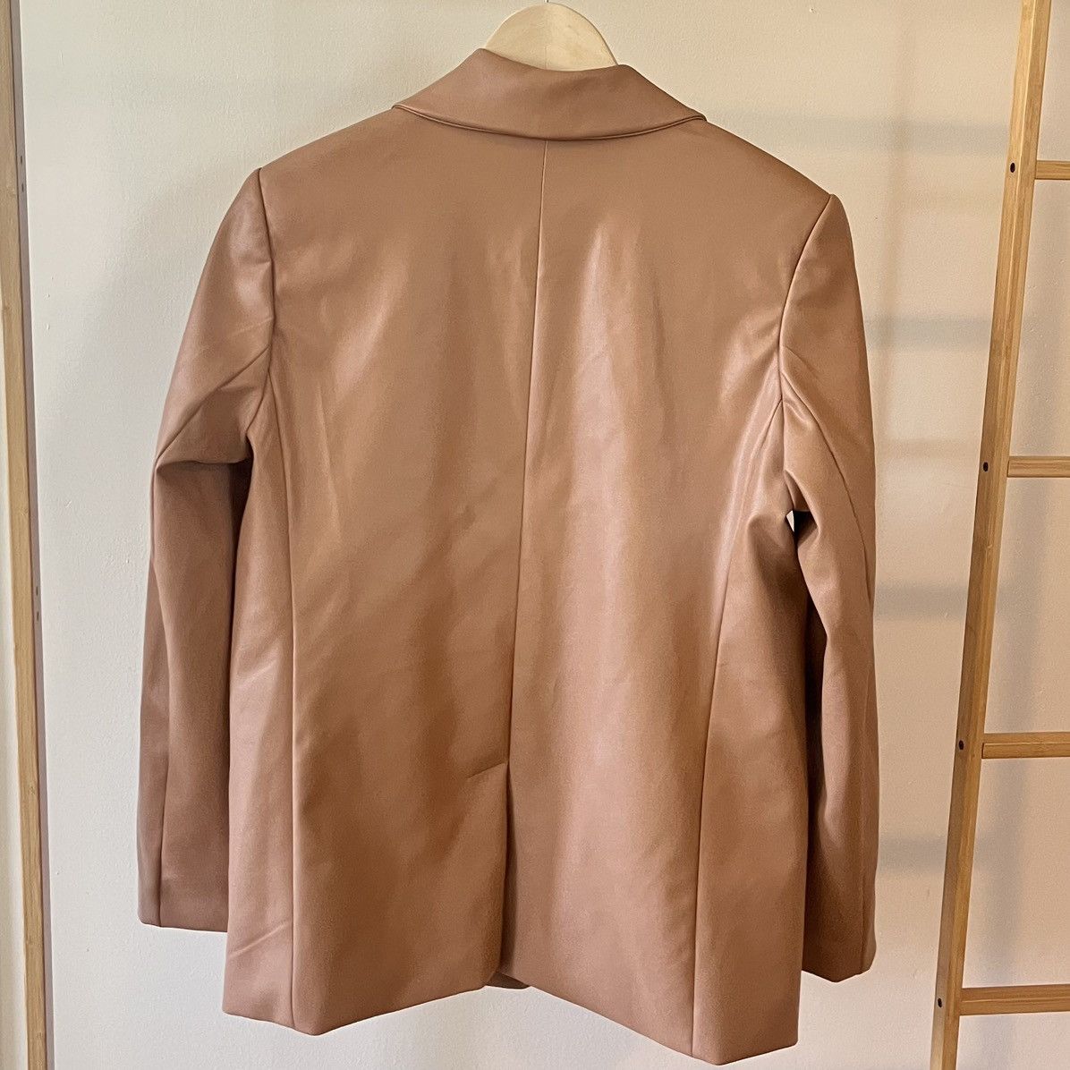 Target Basics Women’s Brown Tan Faux Leather Jacket Blazer Size Small Size S / US 4 / IT 40 - 5 Thumbnail