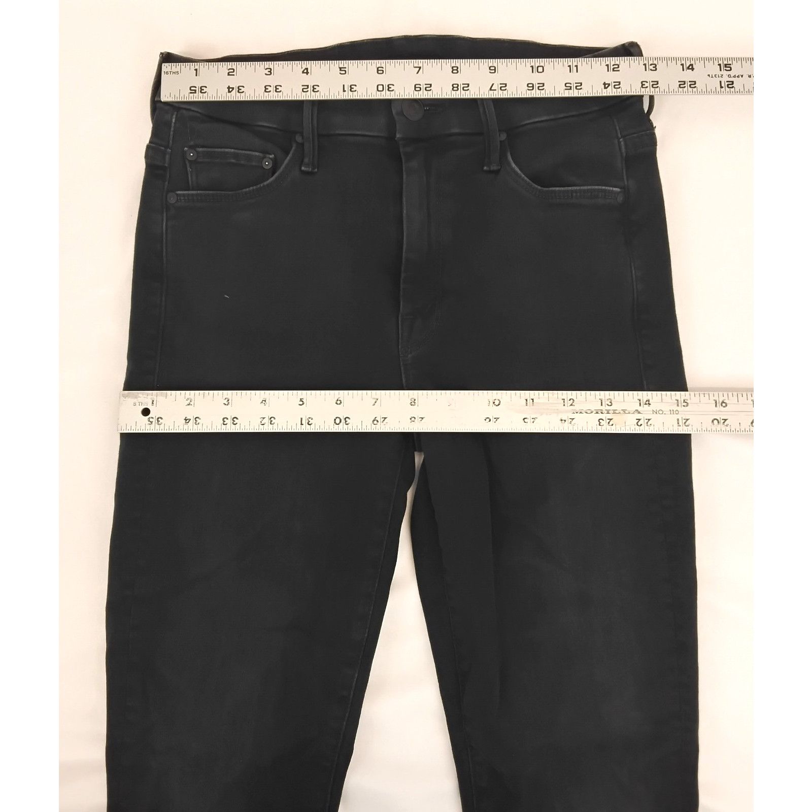 MOTHER Mother Looker Ankle Fray Jeans Women's 25 Black High Waisted Size 25" / US 0 / IT 36 - 13 Thumbnail