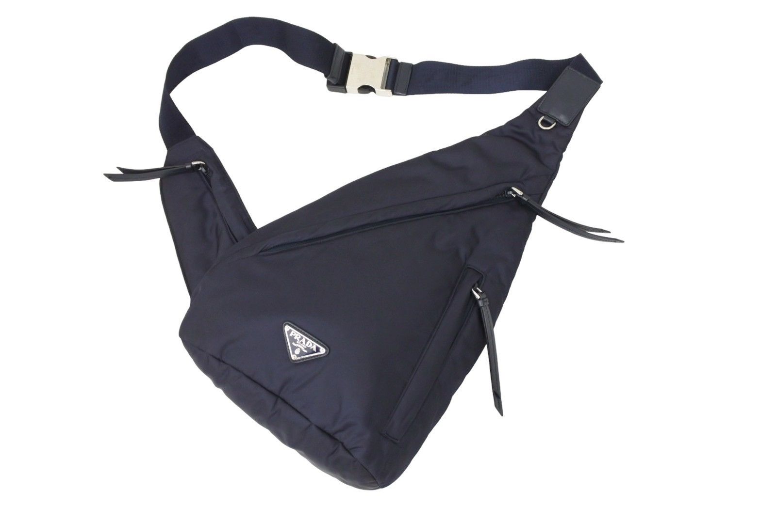 image of Prada Waist Bag/body Navy Leather in Black, Women's