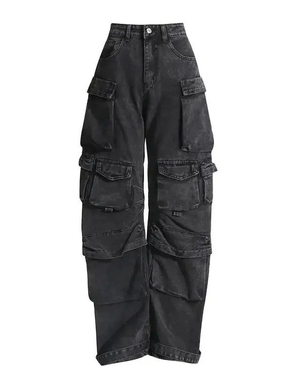 Designer Minimalistic denim pants with multiple pockets. Size US 30 / EU 46 - 2 Thumbnail