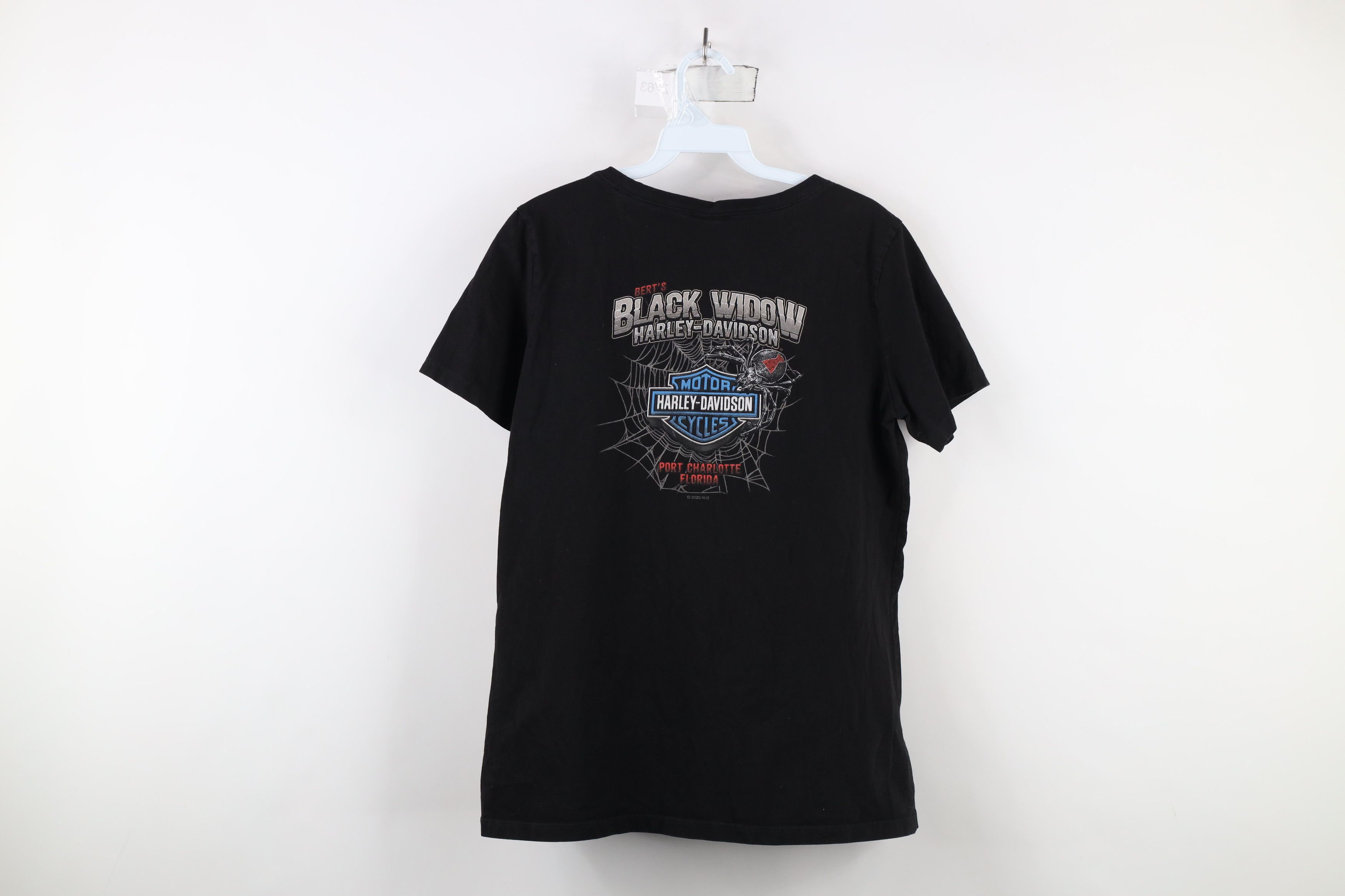 Harley Davidson × Vintage Y2K Harley Davidson Spell Out Tribal Eagle V-Neck T-Shirt Size L / US 10 / IT 46 - 13 Thumbnail