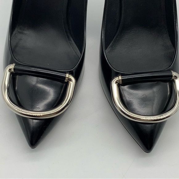 Burberry BURBERRY Flanagan Pointed Toe Pump in Black Leather Size US 7.5 / IT 37.5 - 12 Thumbnail