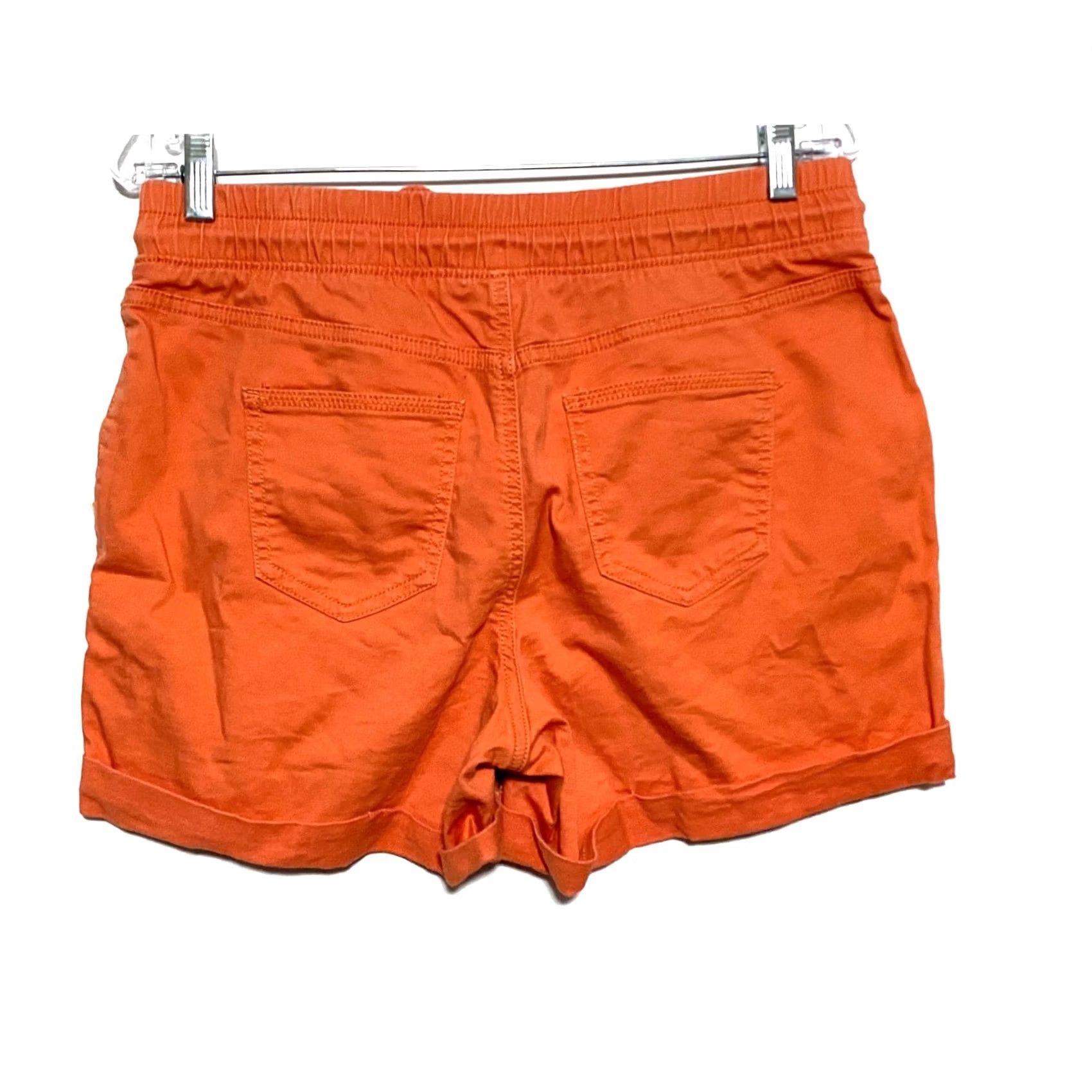 Vintage Time and Tru Orange Shorts Drawstring Pull On Womens S 4-6 Summer Vacation Boho Size 28" / US 6 / IT 42 - 2 Thumbnail