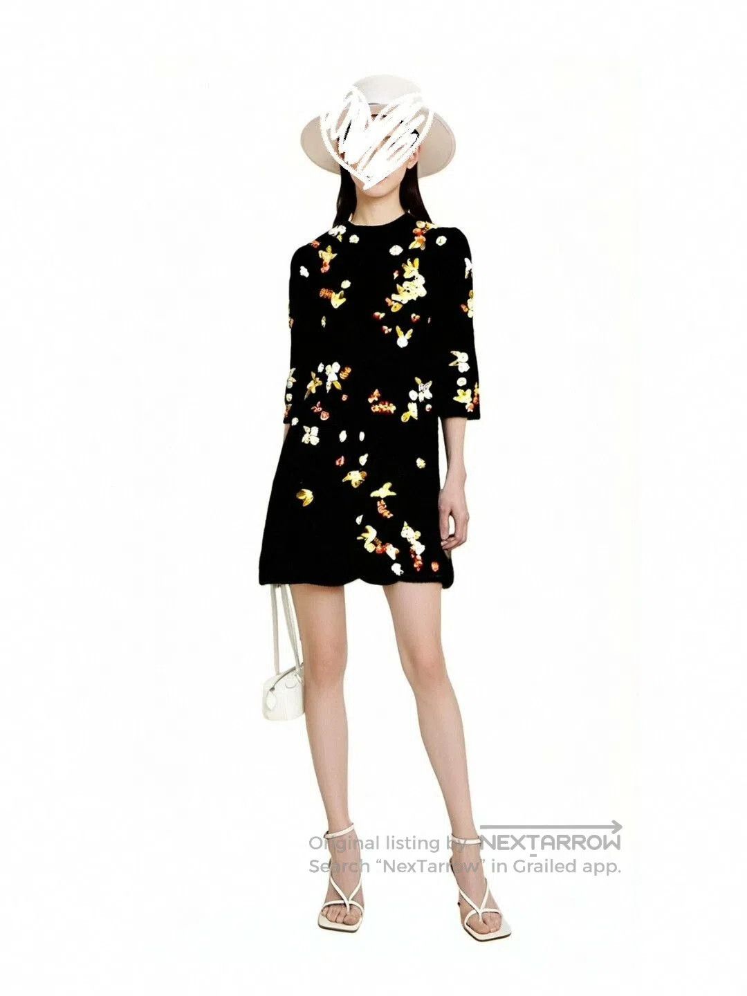 Dior dior black wool cashmere embroidered dress. Size US 40 / EU 56 - 1 Thumbnail