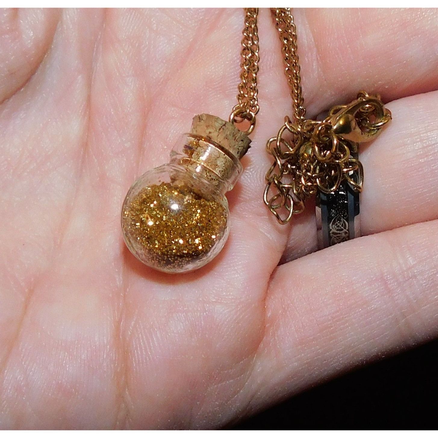 Handmade Handmade Gold Glitter Fairy Dust Necklace Size ONE SIZE - 1 Thumbnail