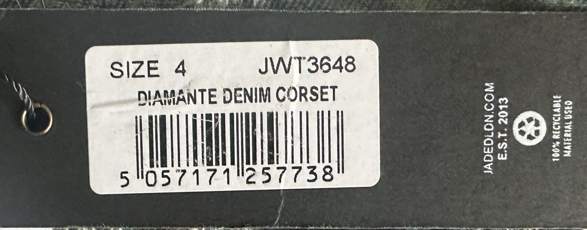 Jaded London Diamanté Denim Corset Size XS / US 0-2 / IT 36-38 - 5 Thumbnail