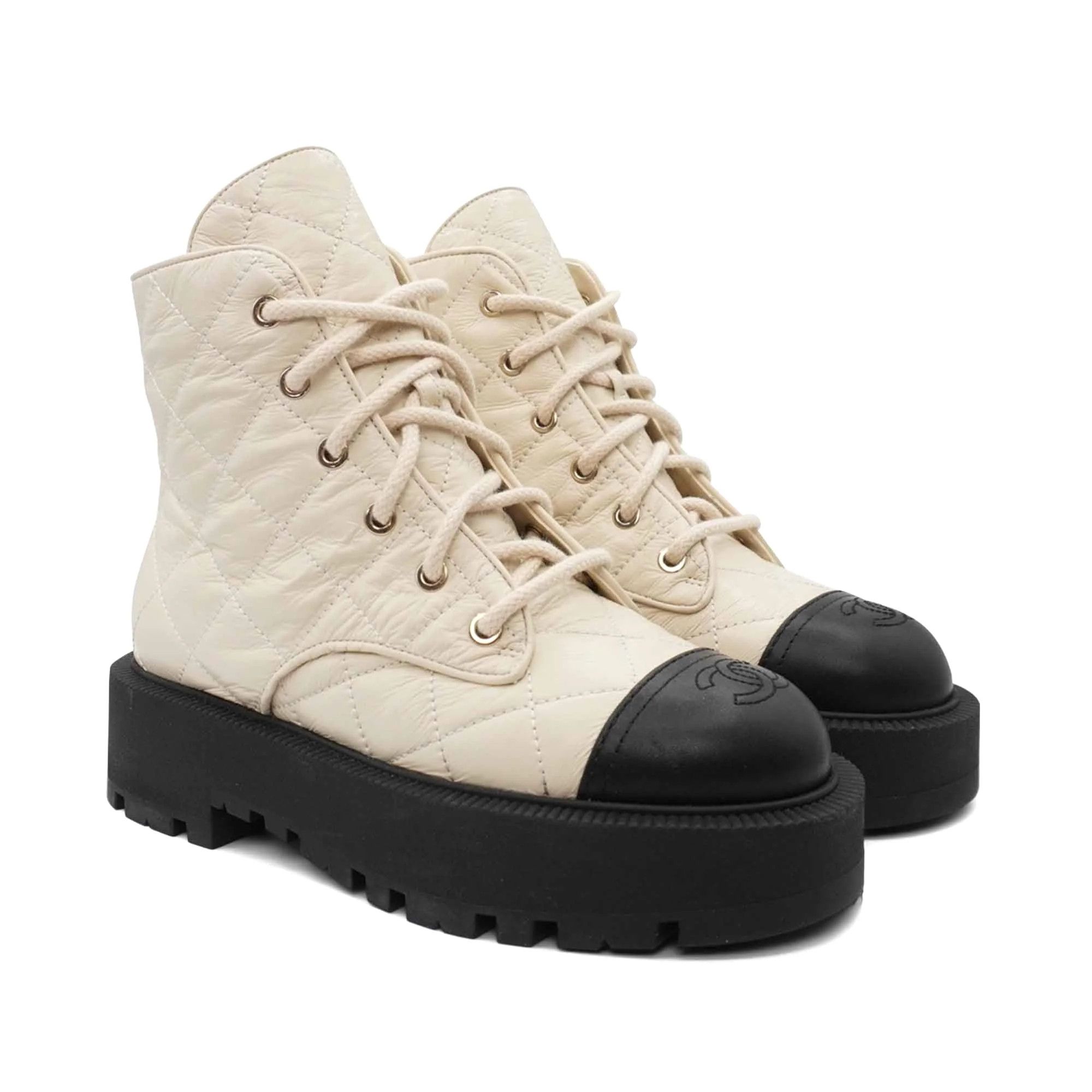 Chanel 2024 Chanel Quilted Combat Boots - Women's 37.5 Size US 7.5 / IT 37.5 - 1 Thumbnail