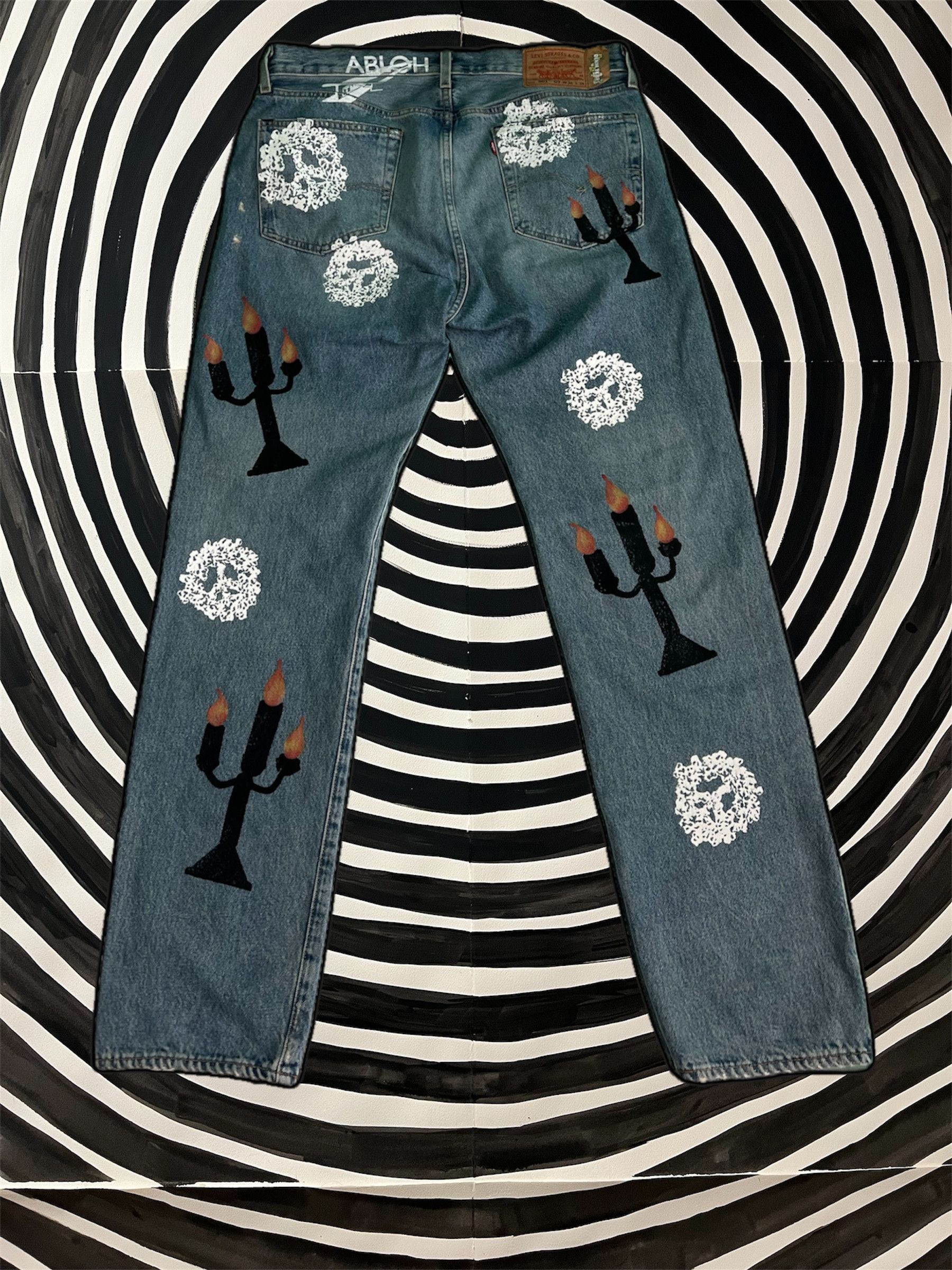 DENIM TEARS × Virgil Abloh "Message In A Tear" printed Levi 501 Size US 36 / EU 52 - 2 Thumbnail