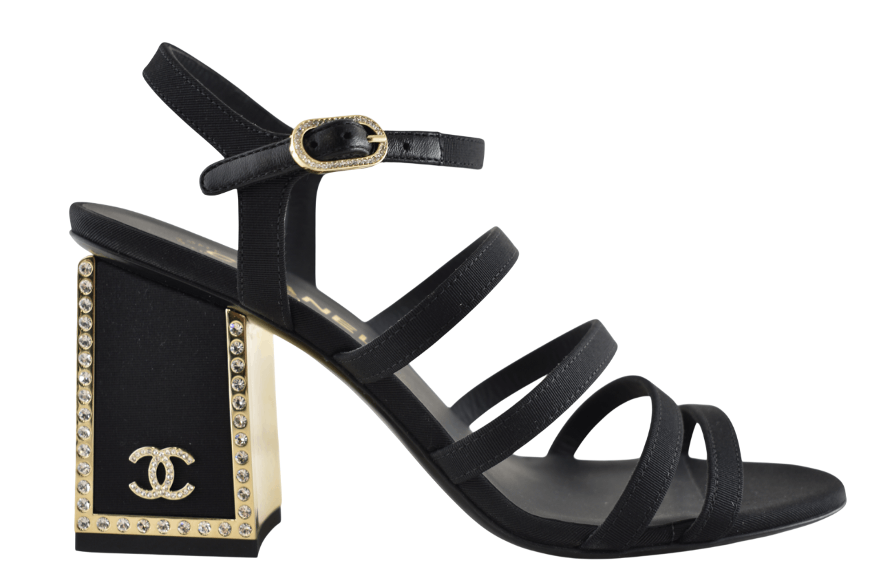 Chanel Chanel 24B Strappy Crystal CC Logo Block Heel Sandal 38 Size US 8 / IT 38 - 1 Thumbnail