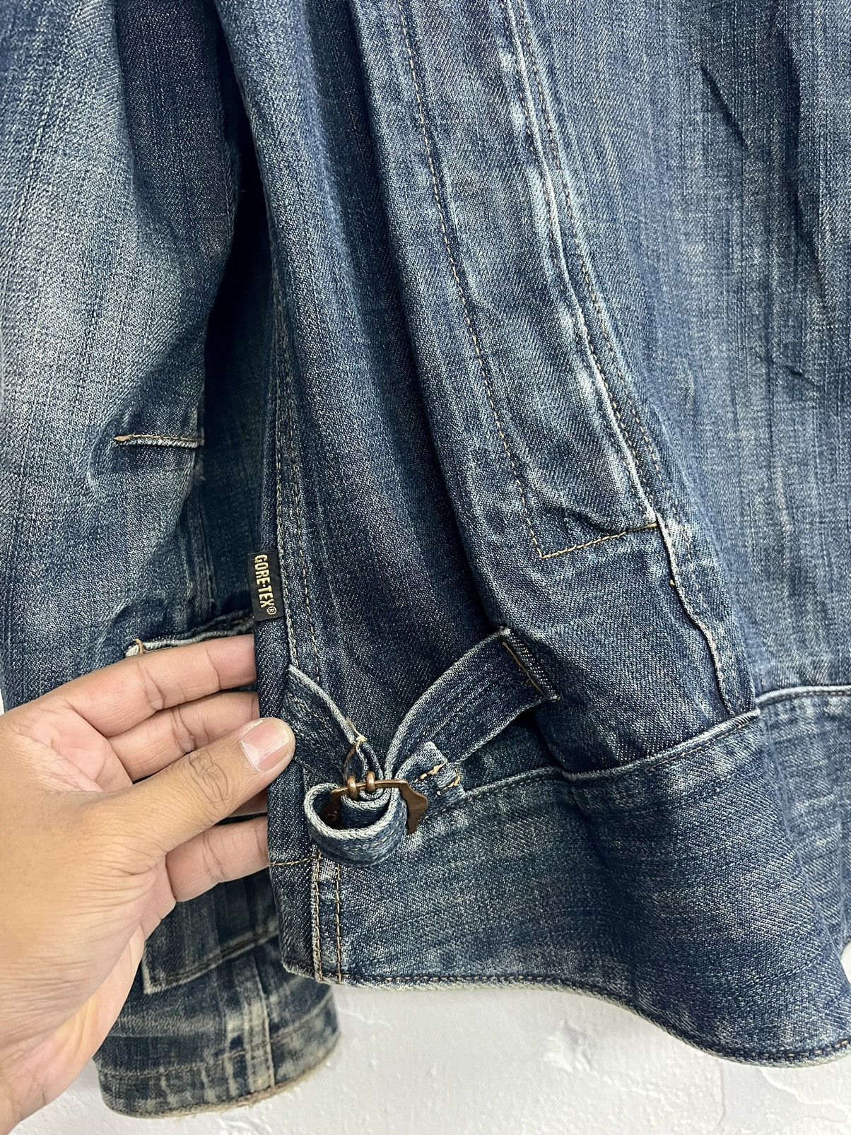 Goretex × Japanese Brand POWERAGE x GORETEX BIKER WATERPROOF JACKET DENIM Size US XL / EU 56 / 4 - 20 Thumbnail