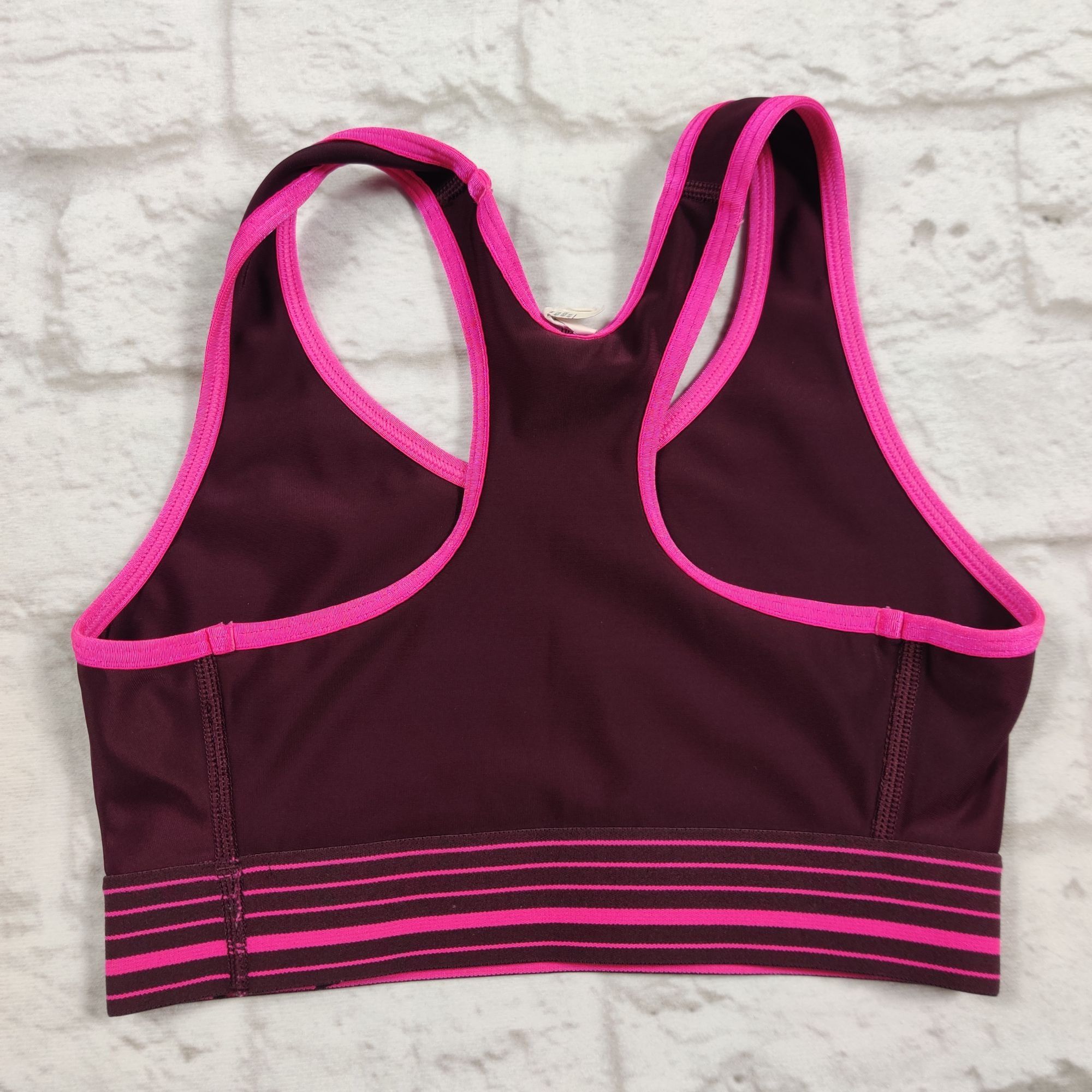 Under Armour Under Armour XS HeatGear Sports Bra Burgundy Pink Trim Compr Size ONE SIZE - 4 Thumbnail