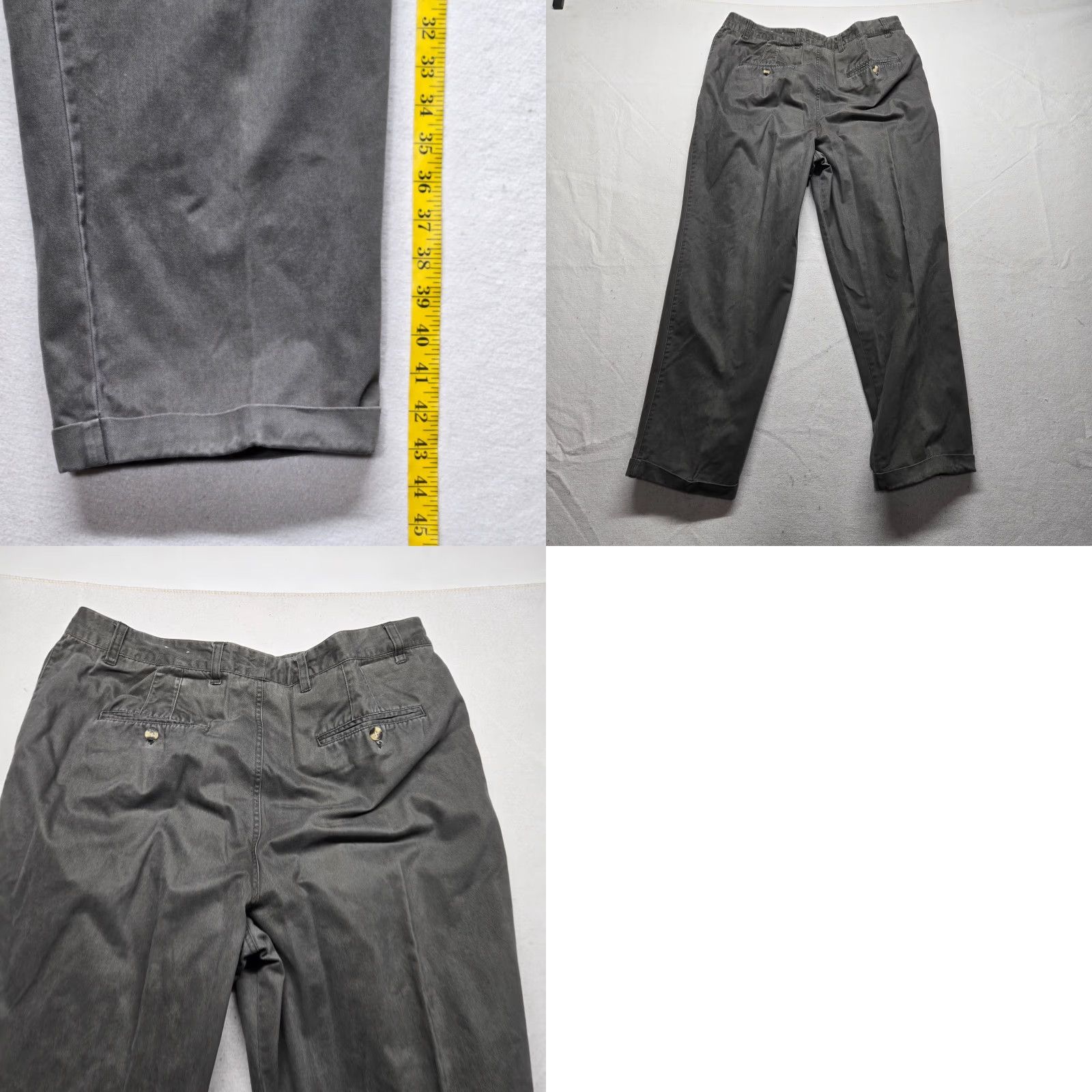 Vintage Authentic Laundered Khakis Pants Mens Adult Size 38 Gray Chino Easy Care Flat Front 30 Inseam Straight Pockets Casual Workwear Size US 38 / EU 54 - 8 Thumbnail