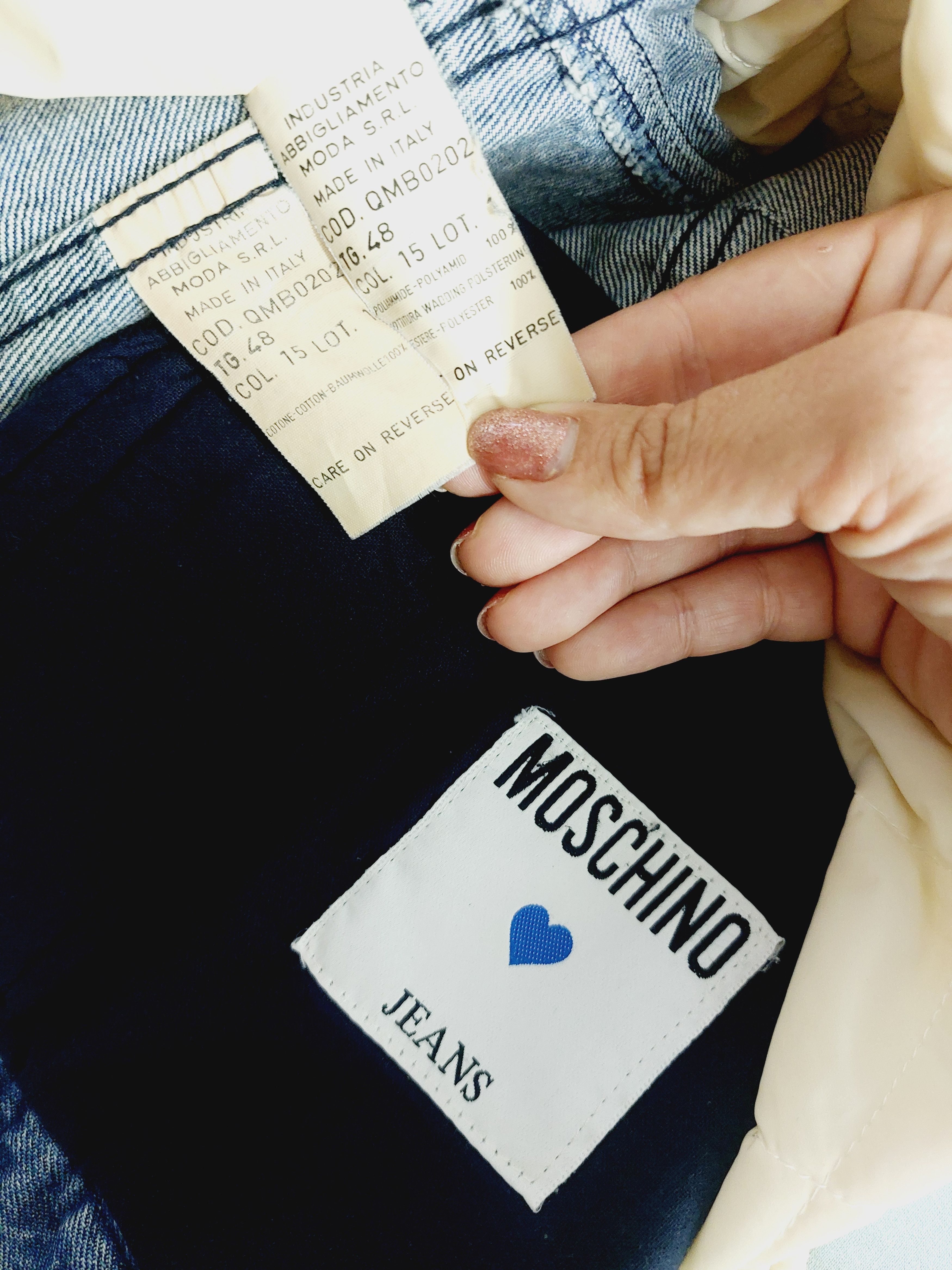 Moschino Moschino Jeans Handle With Care Denim Liner Jacket Size US M / EU 48-50 / 2 - 19 Thumbnail