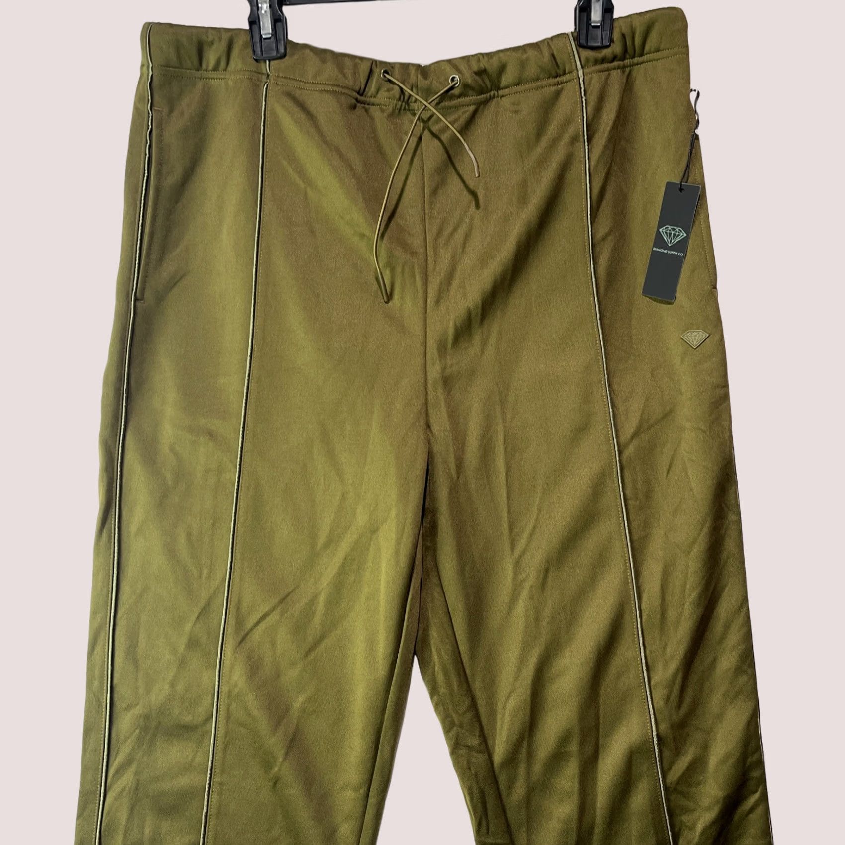 Diamond Supply Co. Diamond Supply Co. Track Pants Mens Large 34 Green Drawstring Pockets Baggy Snap Pants Size US 33 - 1 Thumbnail