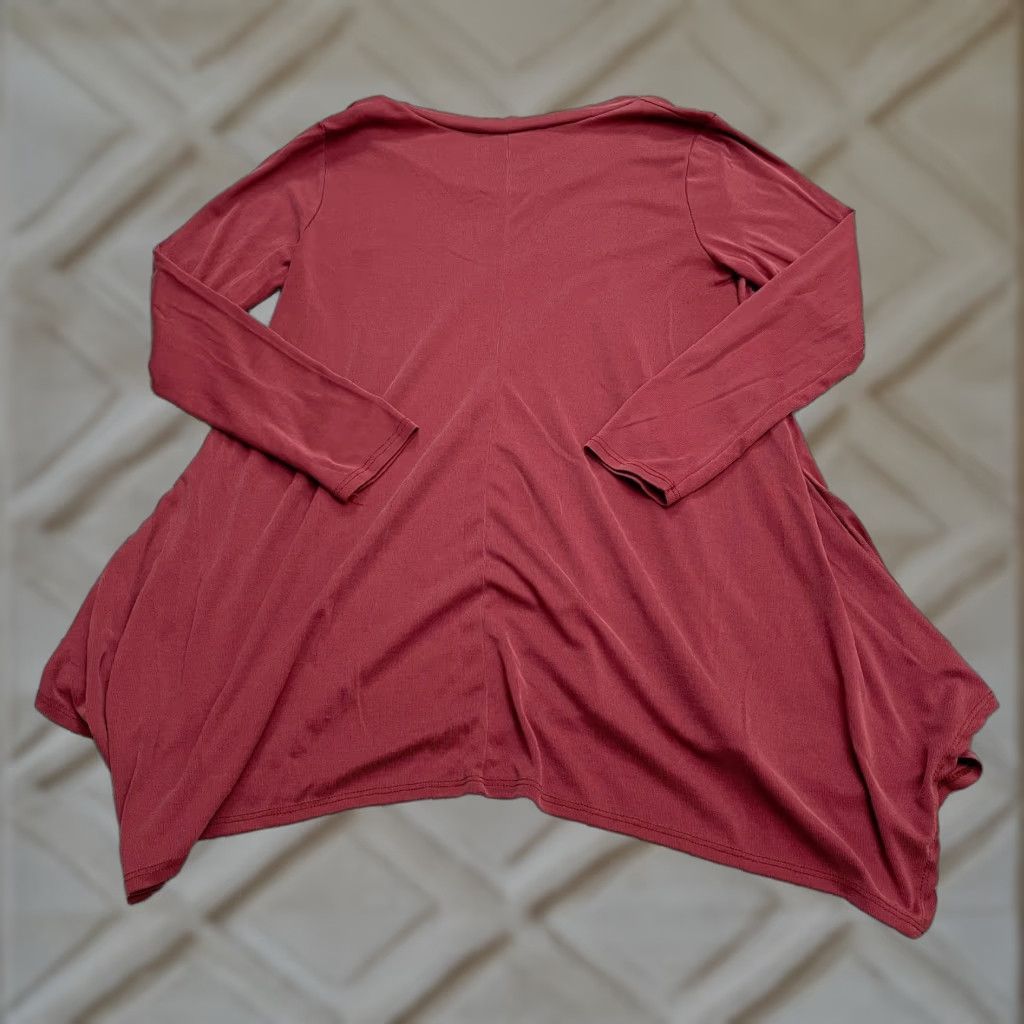 Vintage Unbranded Tunic Blouse Womens M Red Long Sleeve Relaxed Casual Stretch Top Shirt Size M / US 6-8 / IT 42-44 - 1 Thumbnail