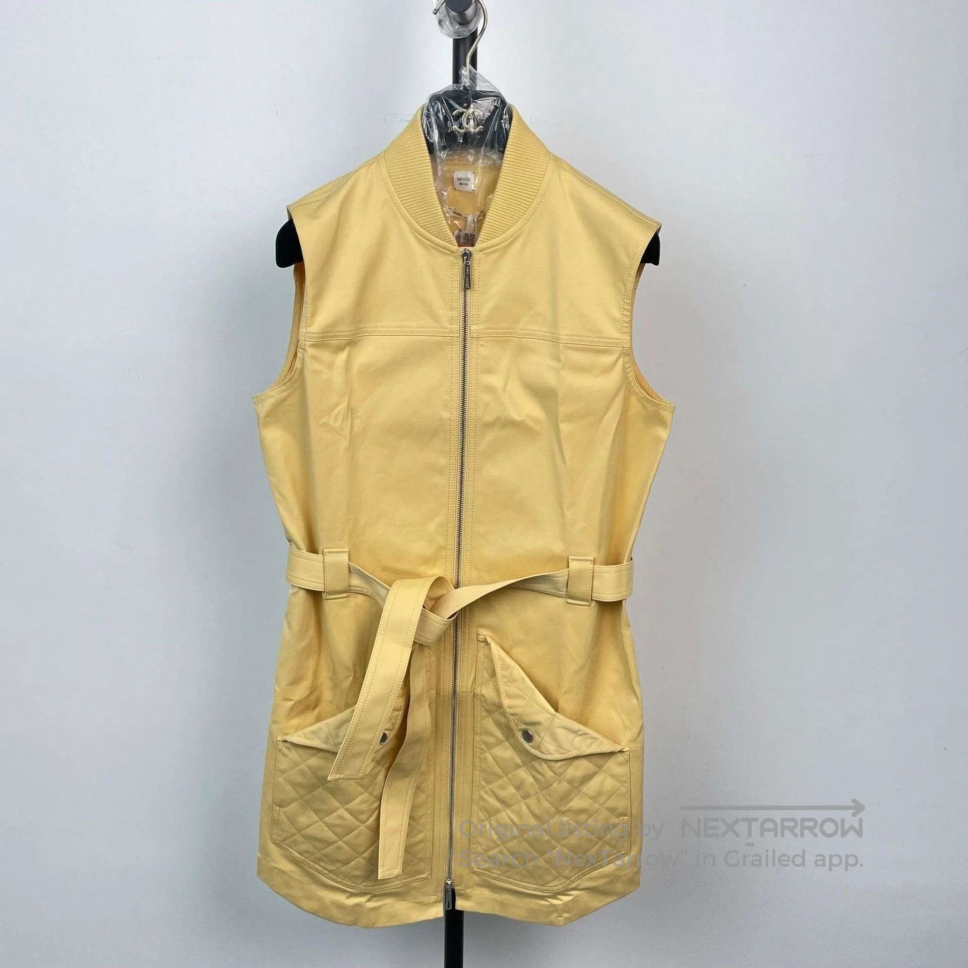 Hermes Hermes Yellow Sleeveless Belted Dress. Size S / US 4 / IT 40 - 1 Thumbnail