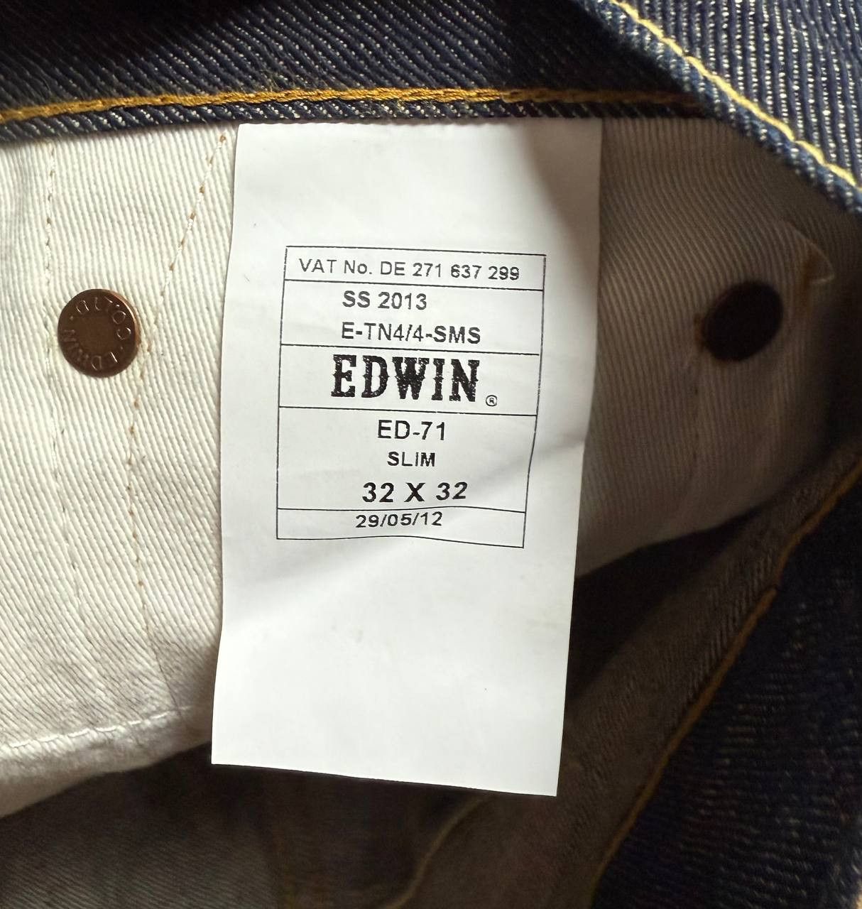 Edwin Edwin Japanese Denim Selvage Jeans ED-71 Slim Blue Mens Size US 32 / EU 48 - 10 Thumbnail
