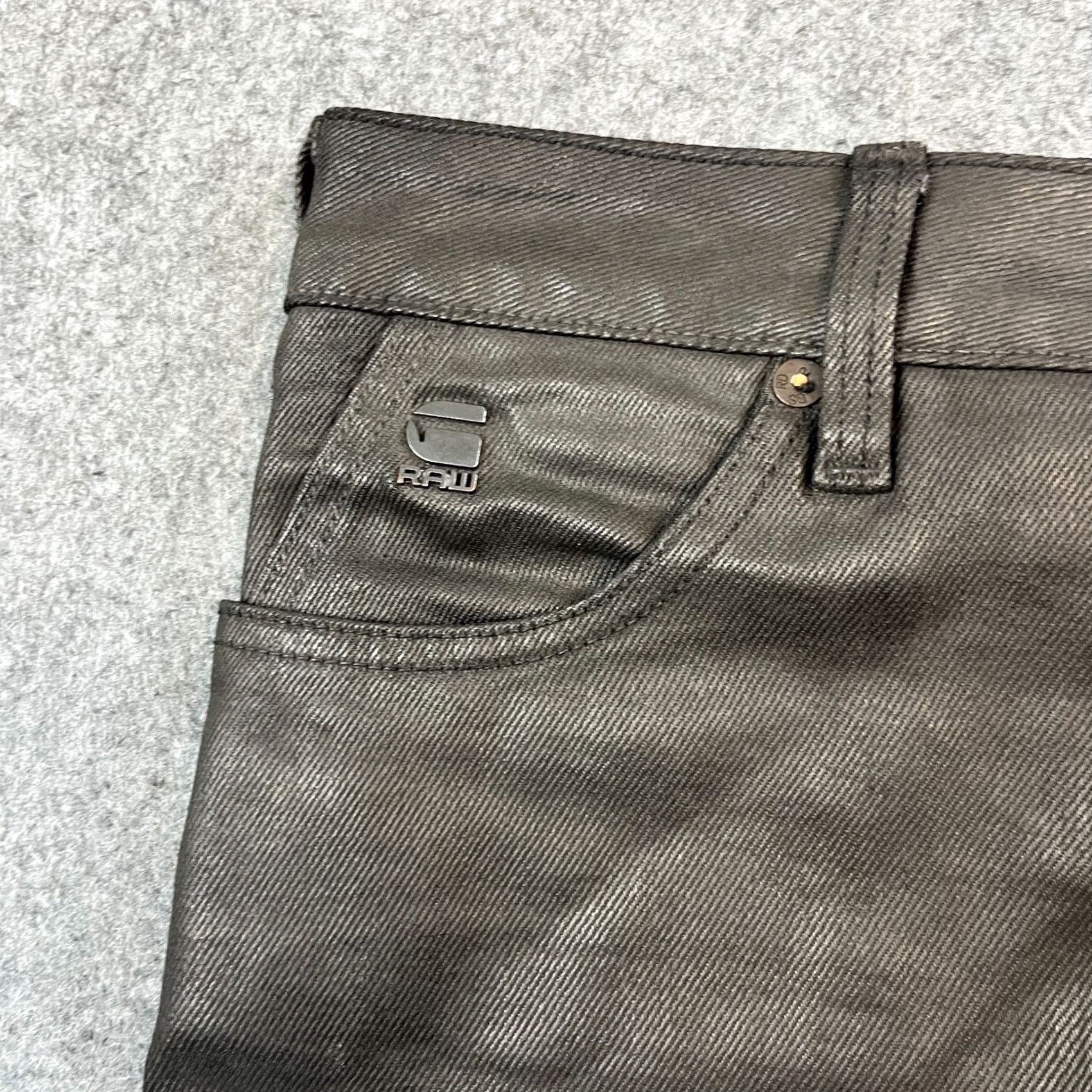 G-Star G-Star Mens Jeans Slim Fit 30 34 Black Motac 3D Leather Coated Look RARE Jeans Mens Slim Black Motac 3D Leather Look Size US 30 / EU 46 - 7 Thumbnail